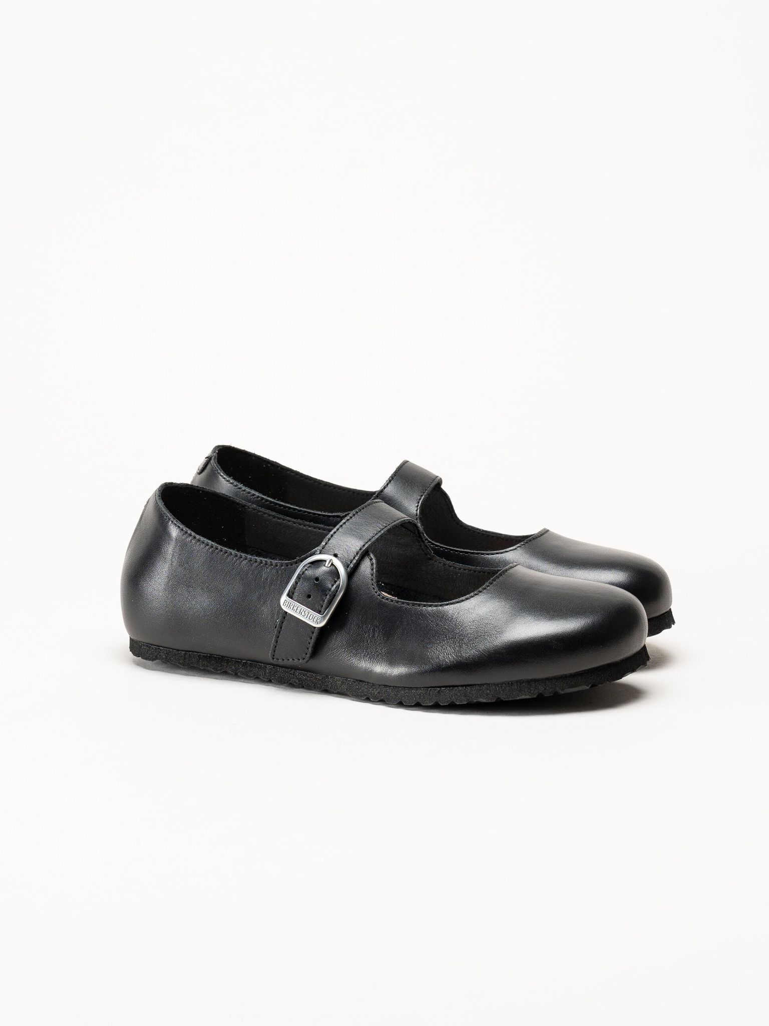 Birkenstock - Santa Clarita - Svarta ballerinaskor i skinn