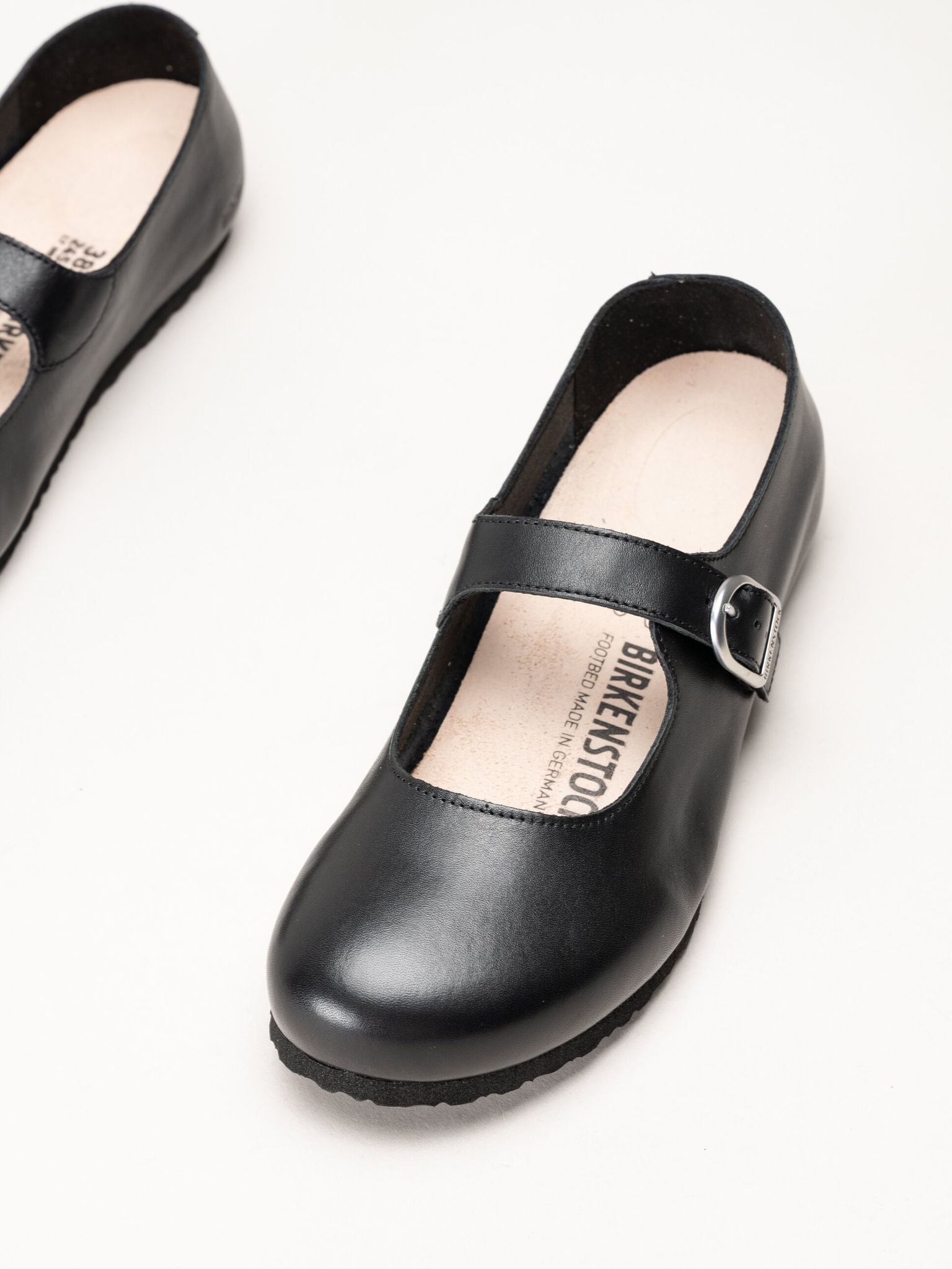 Birkenstock - Santa Clarita - Svarta ballerinaskor i skinn