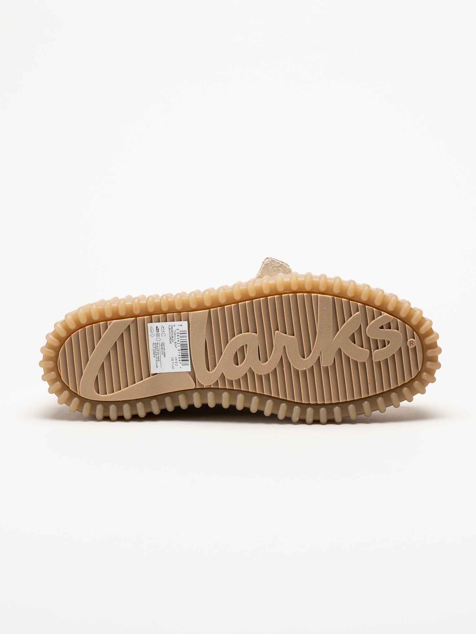 Clarks - Torhill Boat - Offwhite snörskor i nubuck