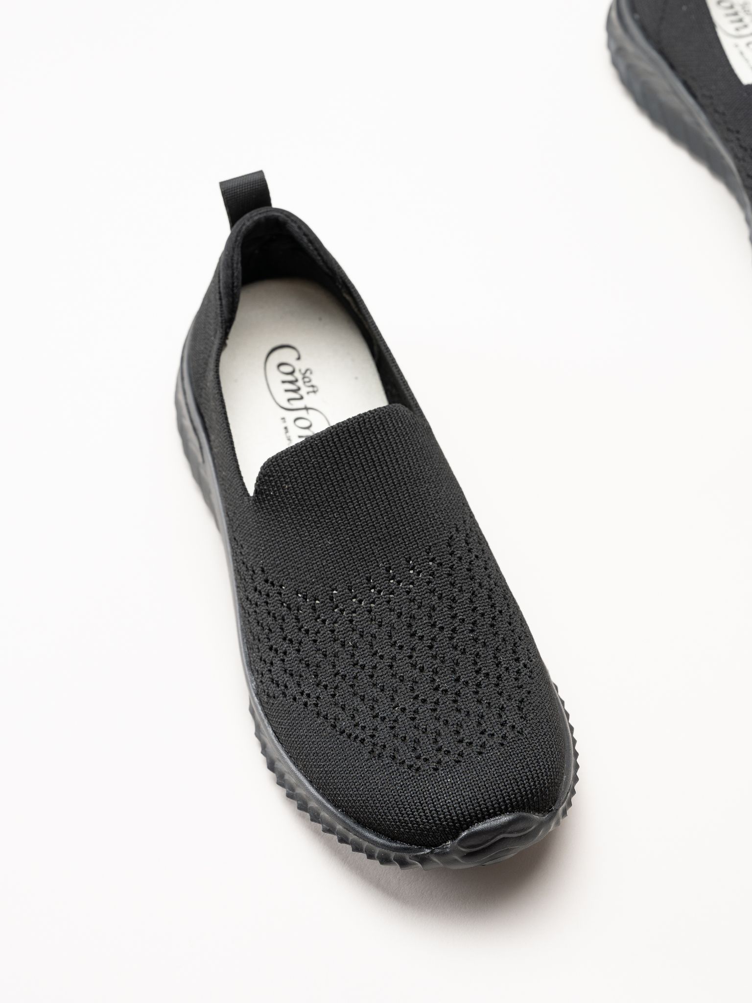 Soft Comfort - Turnpike - Svarta sneakers i stickad textil