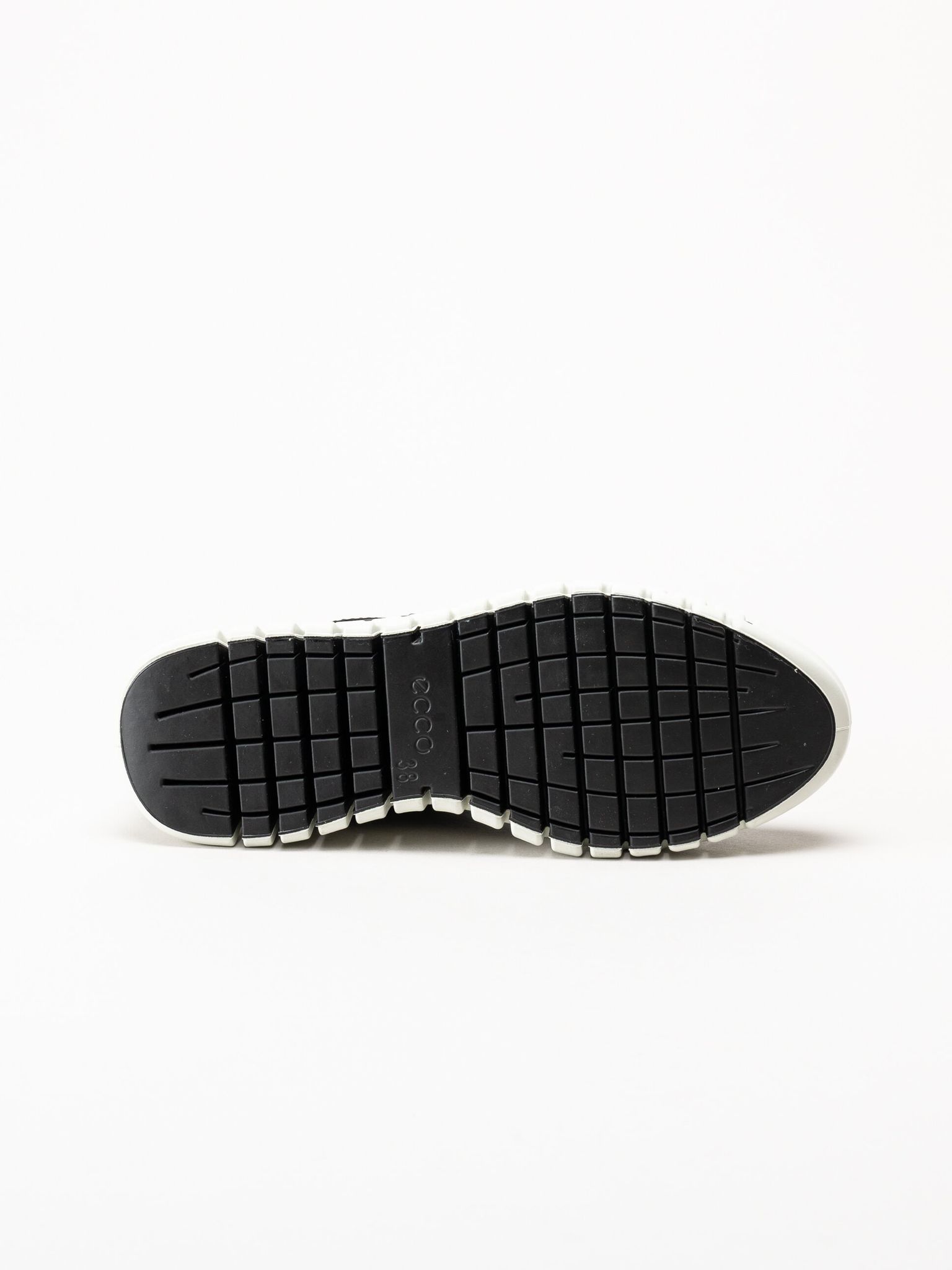 Ecco - Gruuv W Side Zip Lace - Svarta sneakers i nubuck