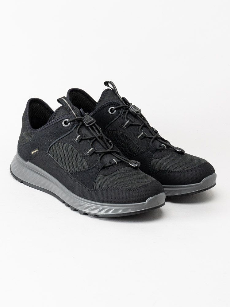Ecco - Exostride W Low Gtx - Svarta promenadskor med GoreTex