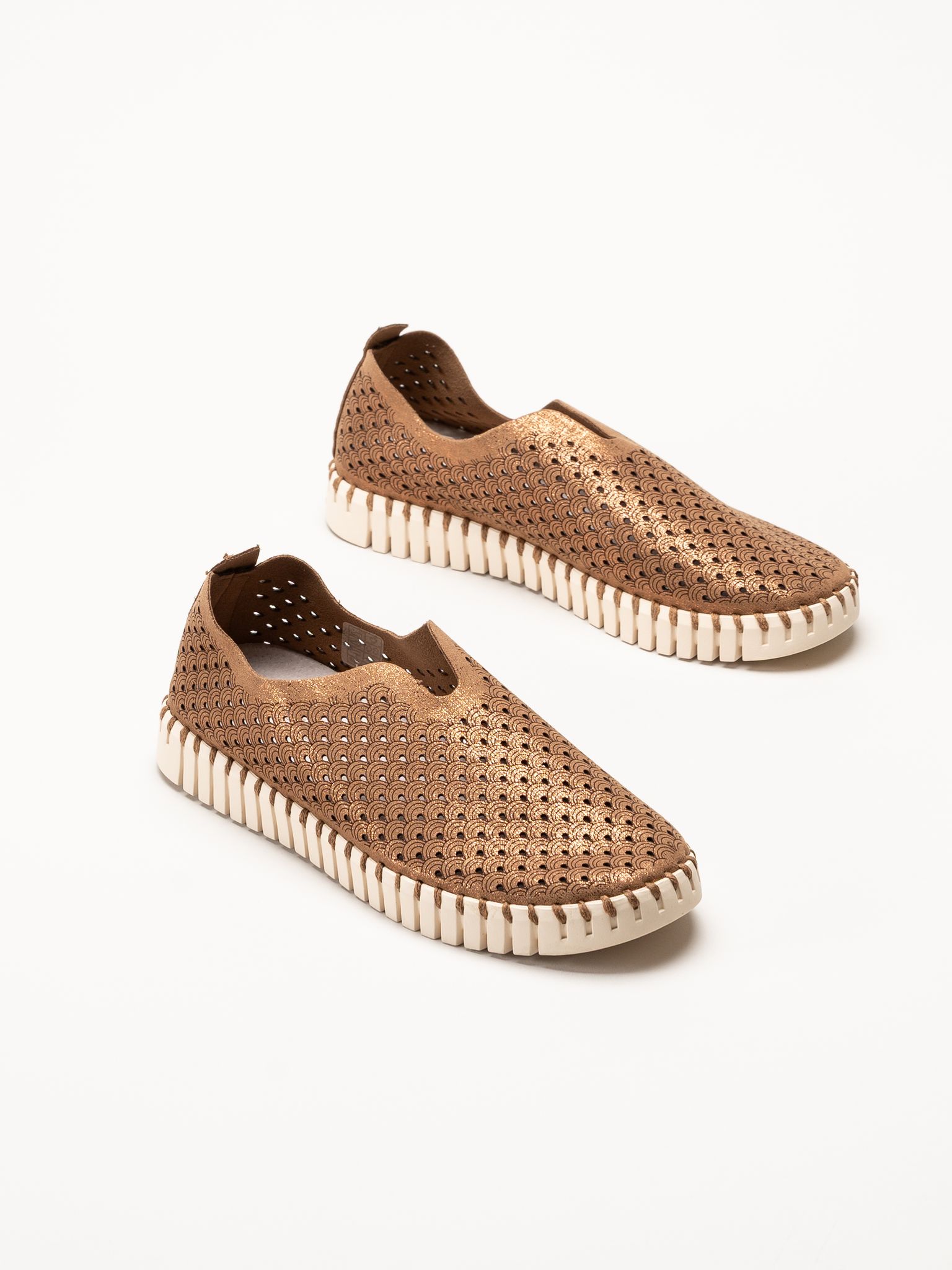 Ilse Jacobsen - Tulip Glitter - Bruna slip on skor