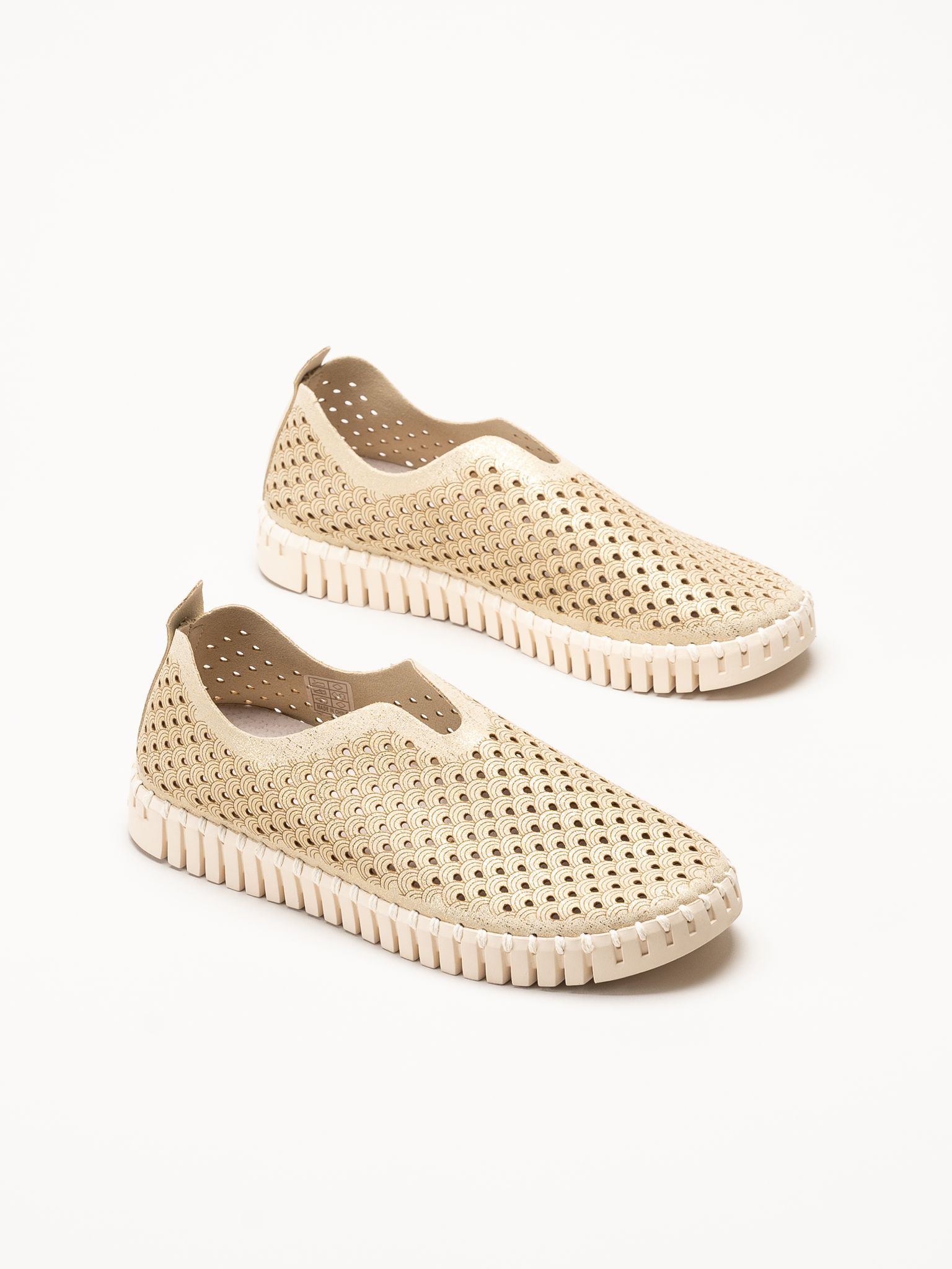 Ilse Jacobsen - Tulip Glitter - Beige slip on skor