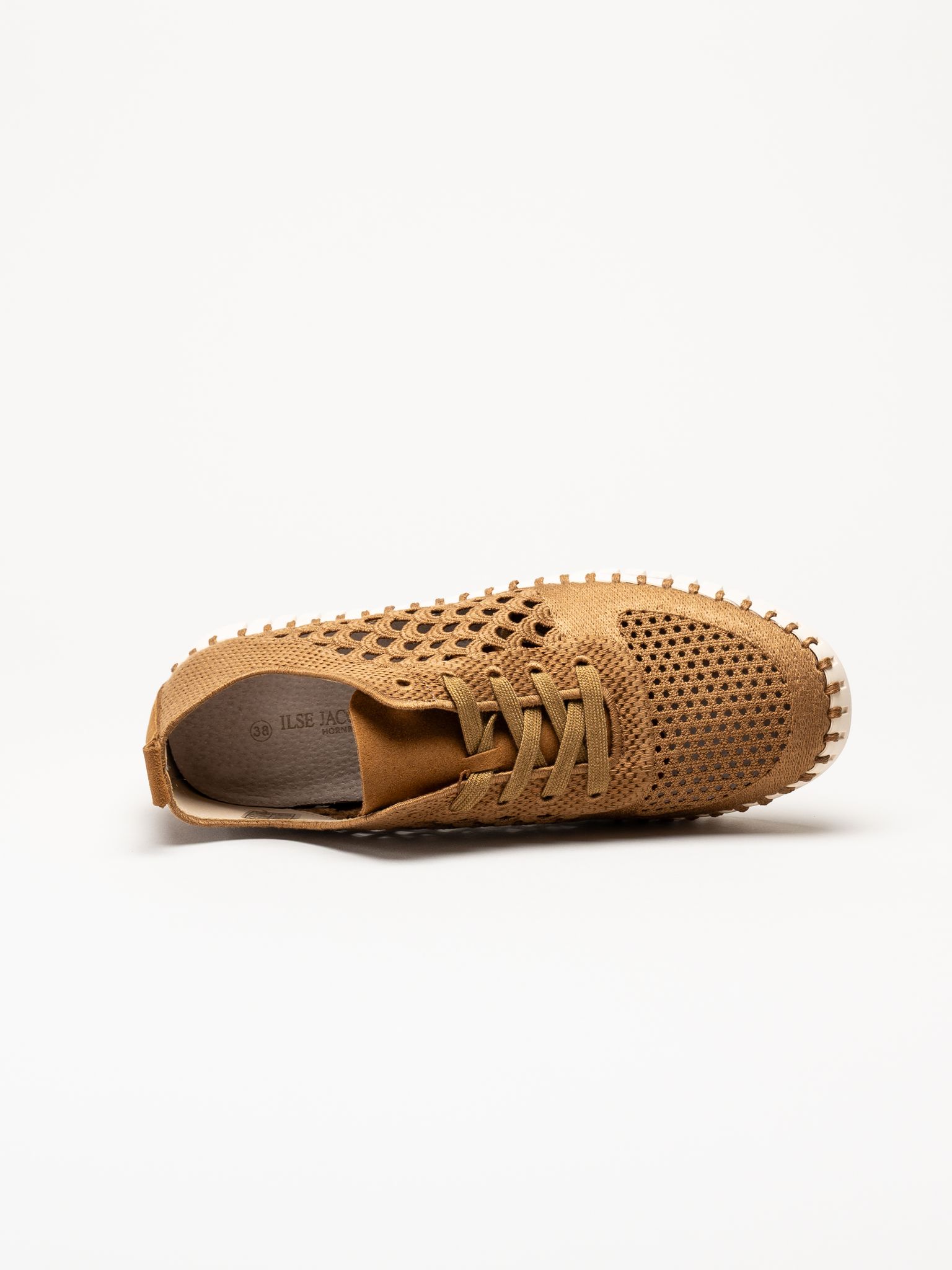 Ilse Jacobsen - Tulip Embroidery - Bruna perforerade sneakers