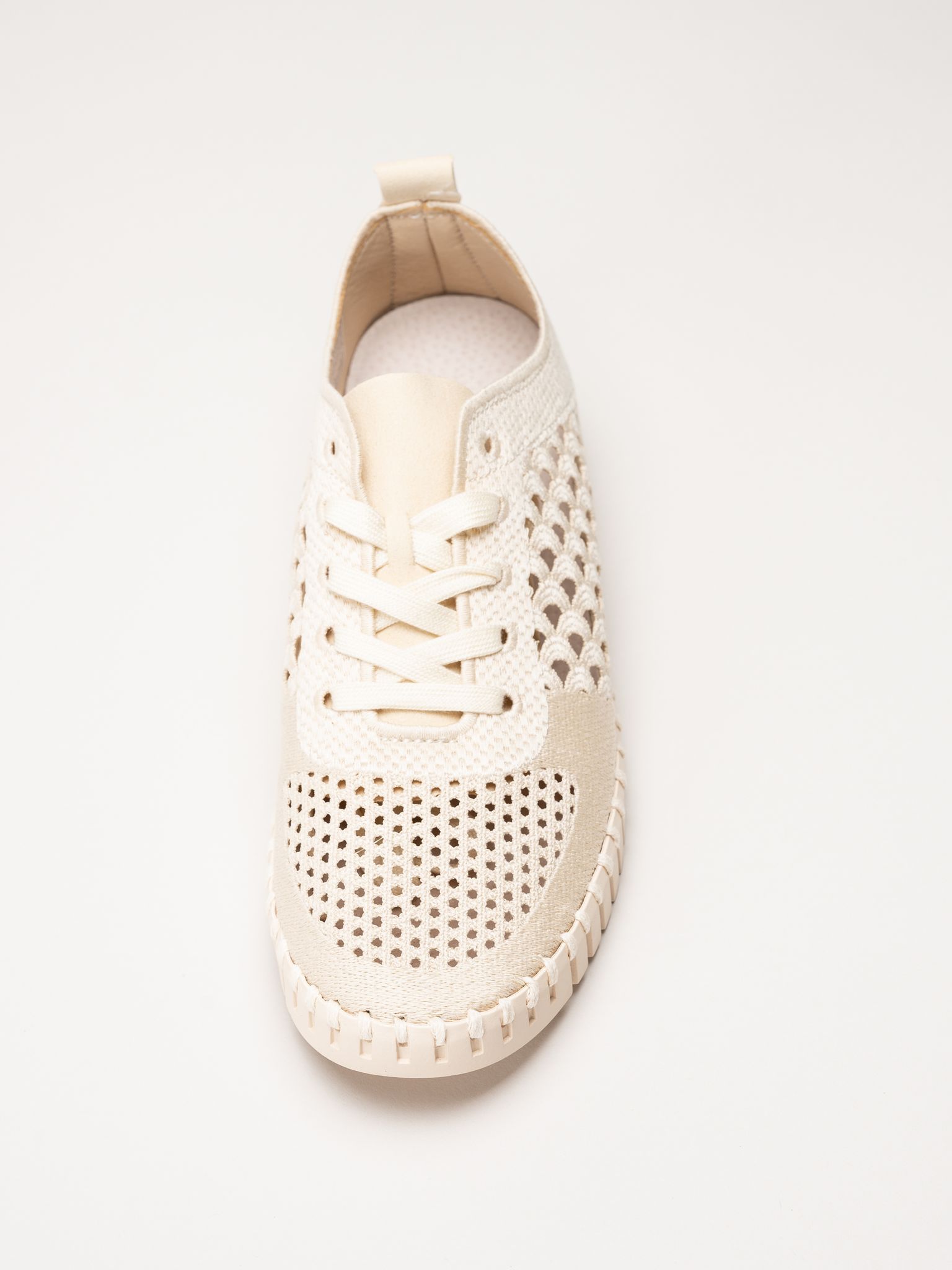 Ilse Jacobsen - Tulip Embroidery - Offwhite perforerade sneakers