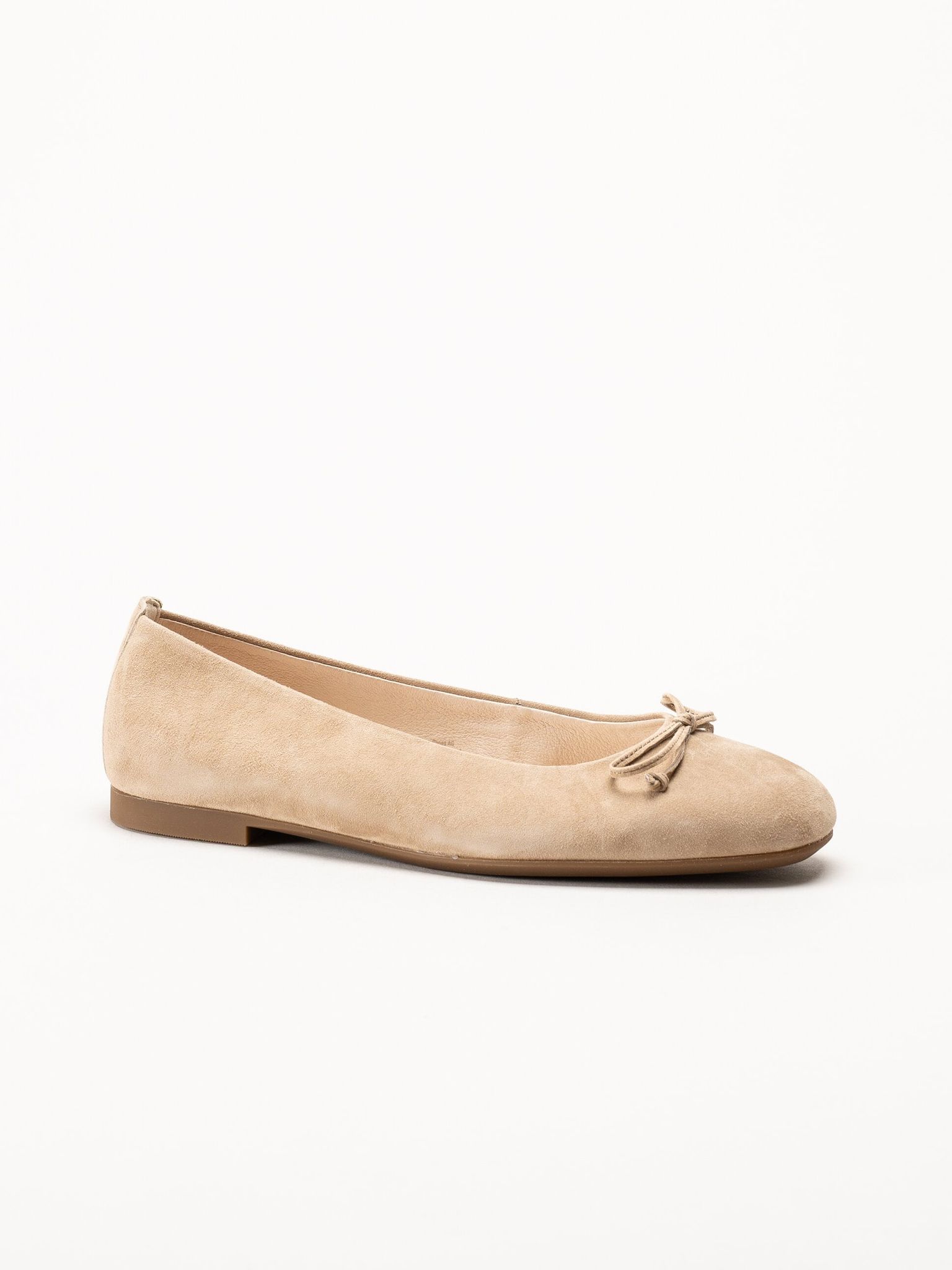 Gabor - Beige ballerinaskor i mocka