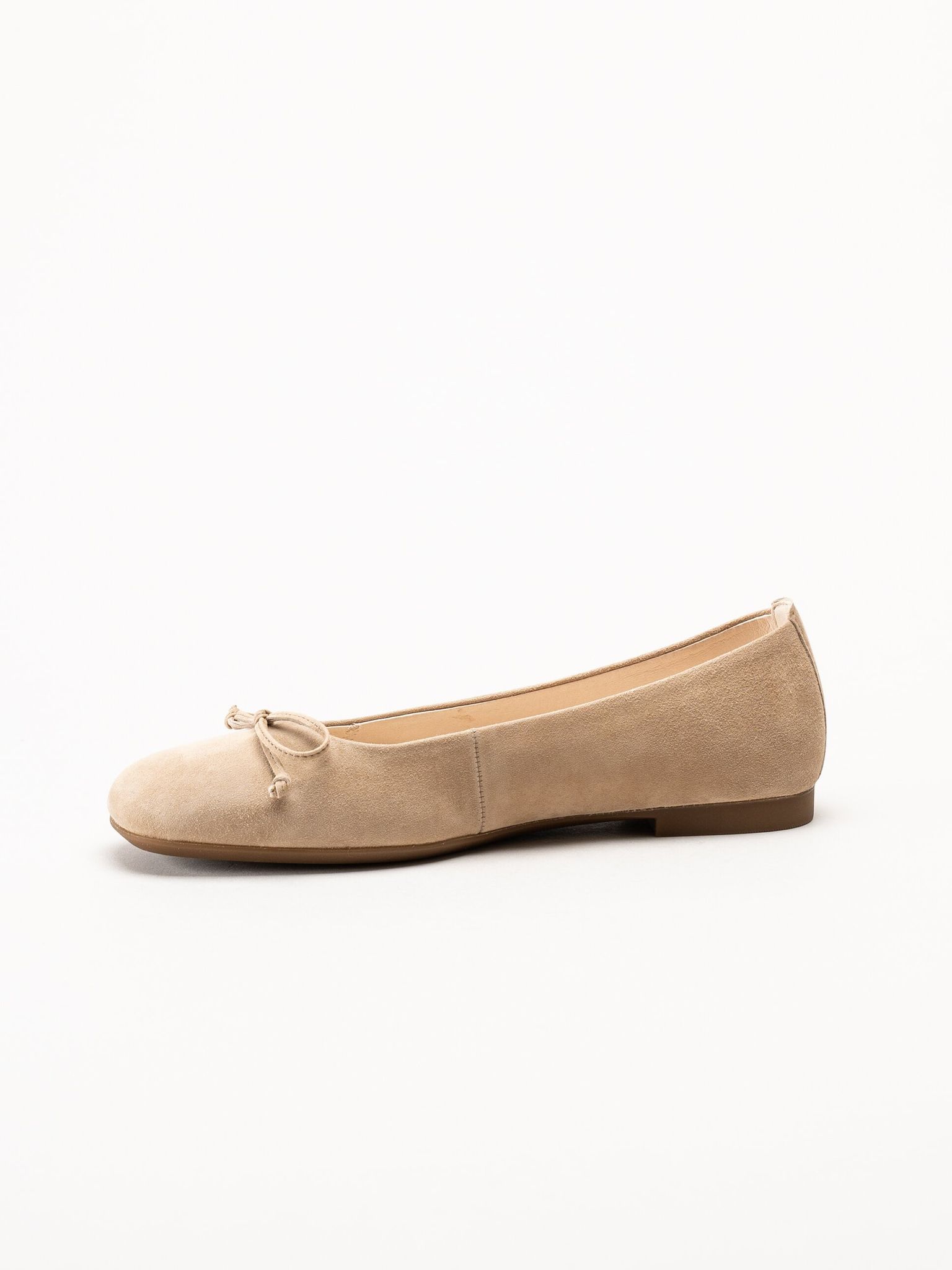 Gabor - Beige ballerinaskor i mocka