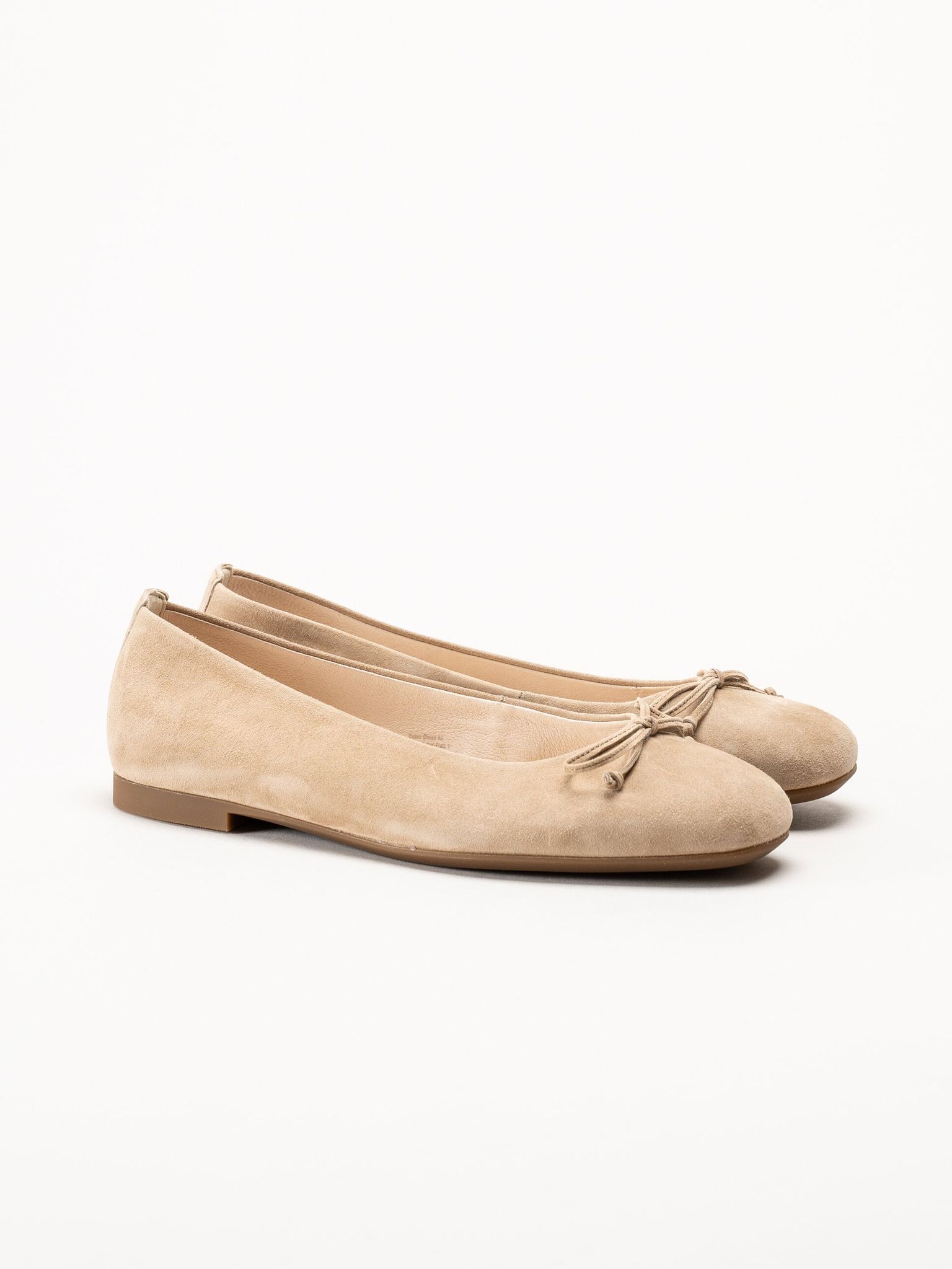 Gabor - Beige ballerinaskor i mocka