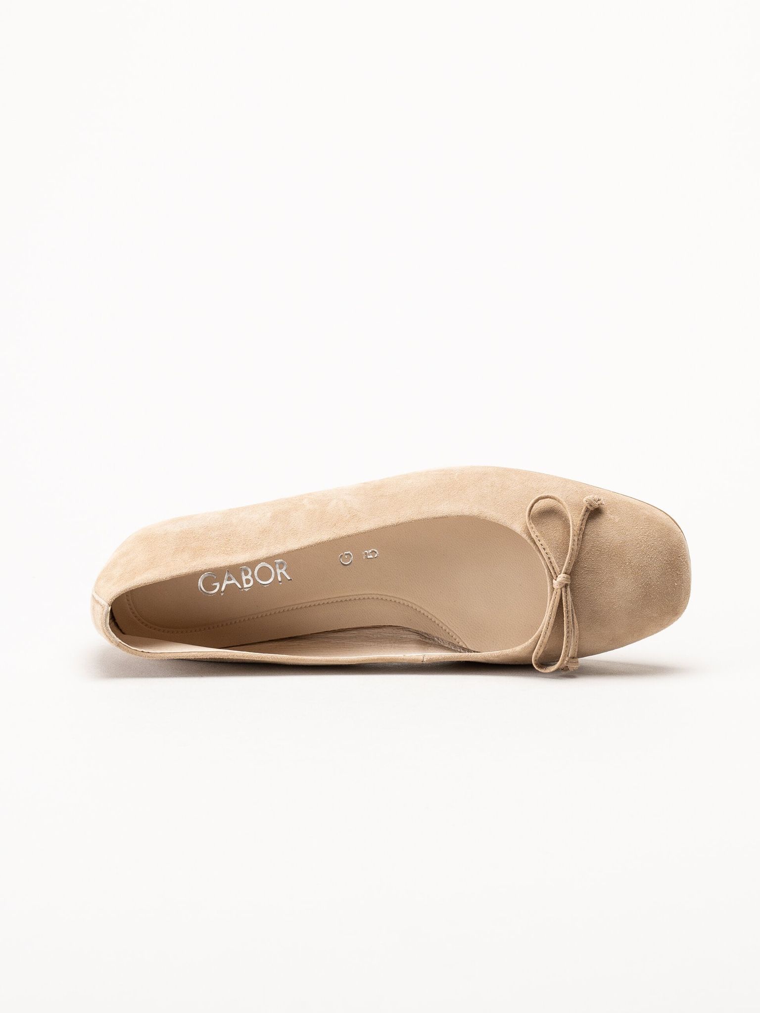 Gabor - Beige ballerinaskor i mocka