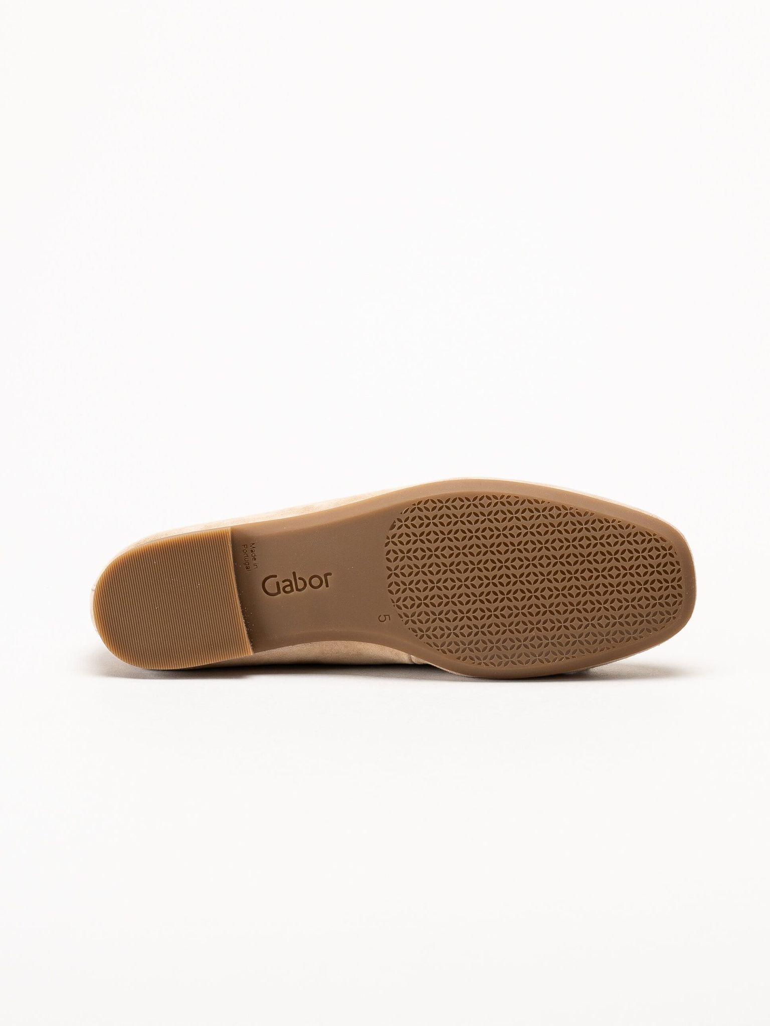 Gabor - Beige ballerinaskor i mocka