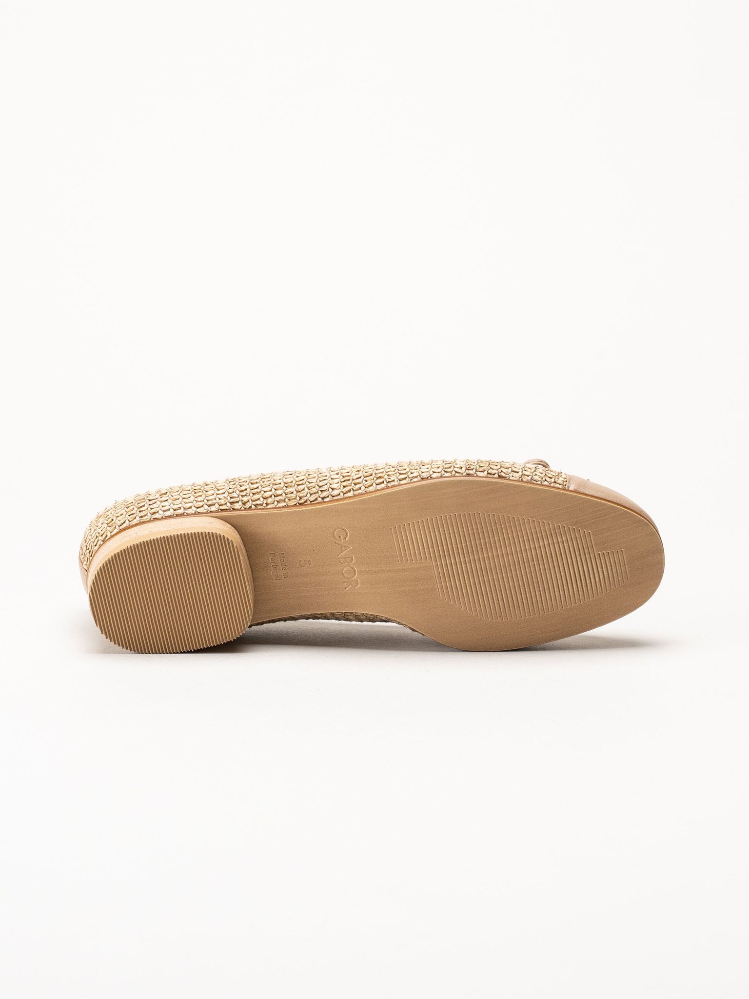 Gabor - Beige ballerinaskor i skinn