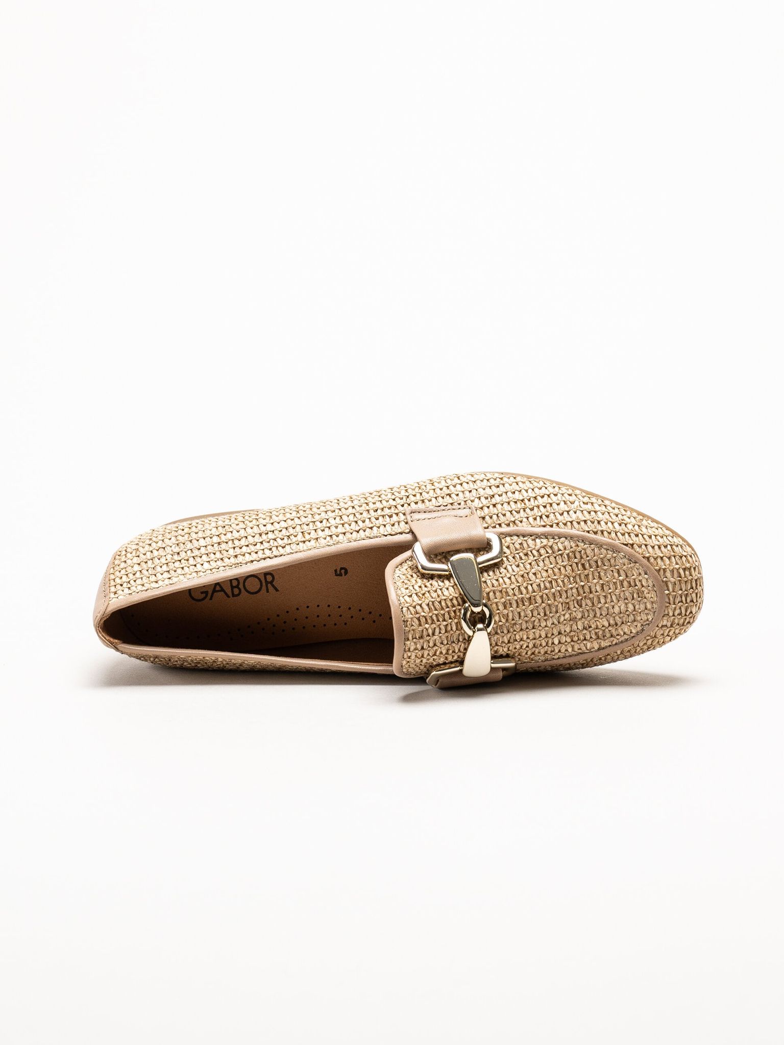 Gabor - Beige loafers i skinn