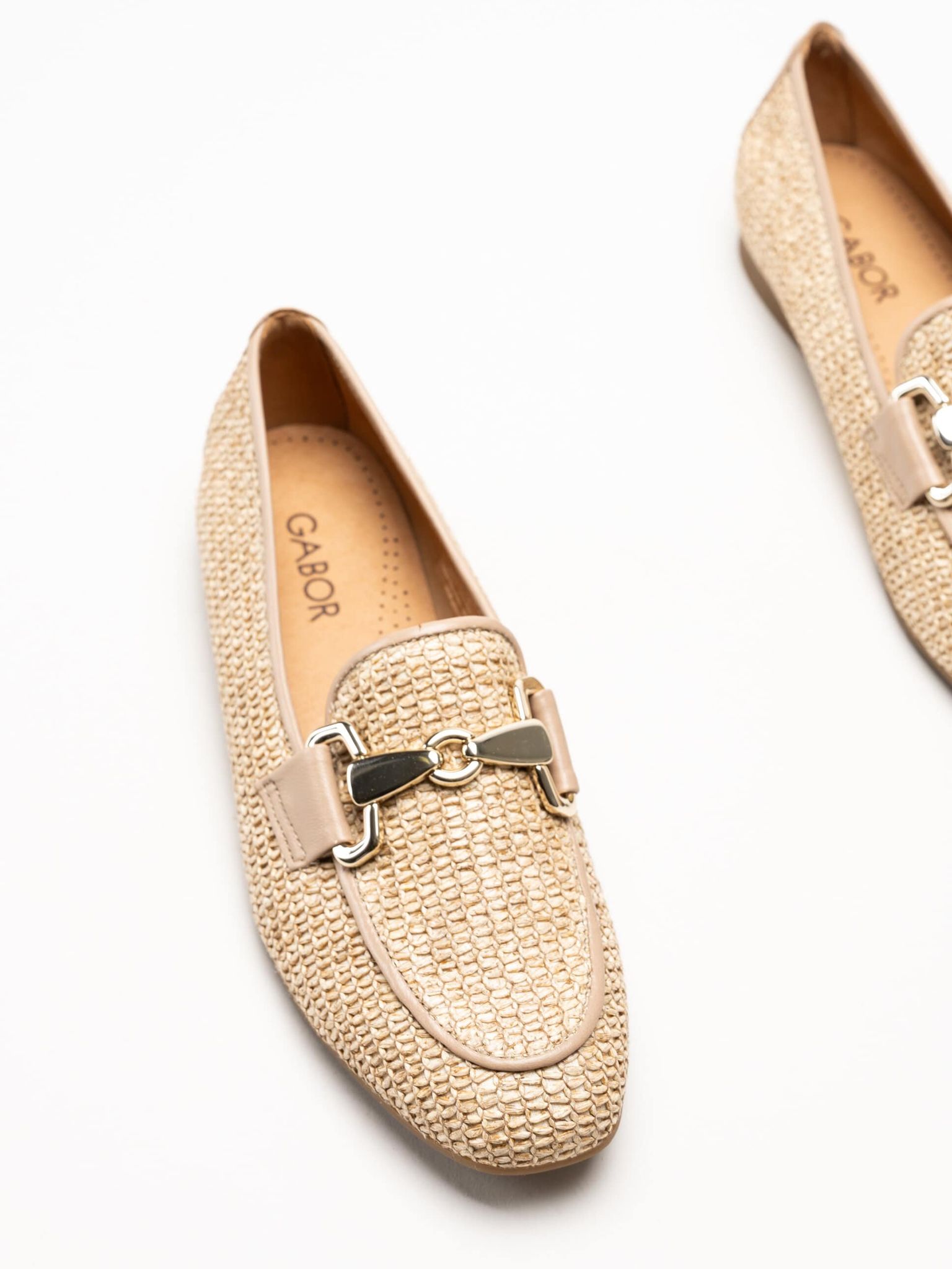 Gabor - Beige loafers i skinn