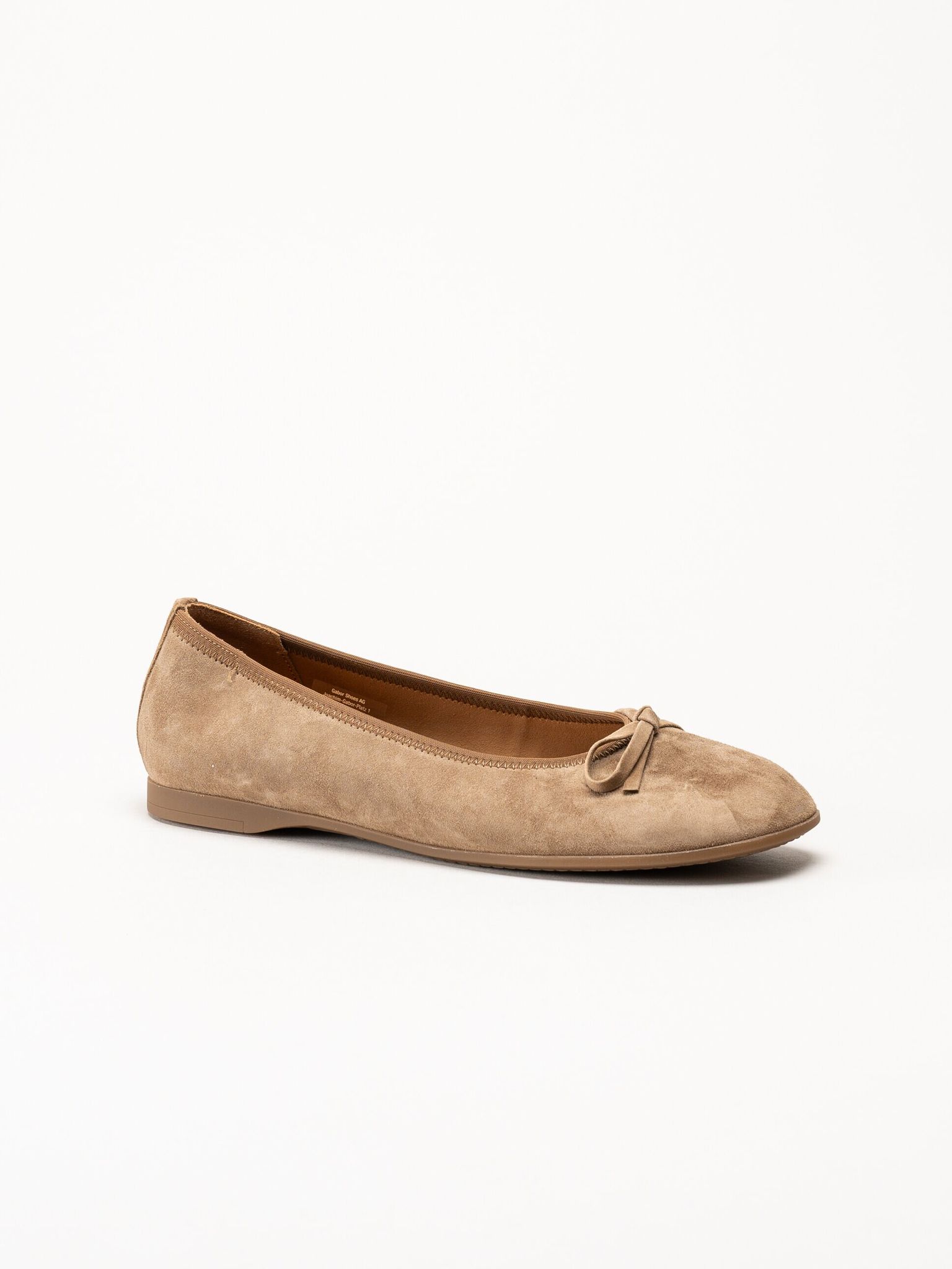 Gabor - Ljusbruna ballerinaskor i mocka