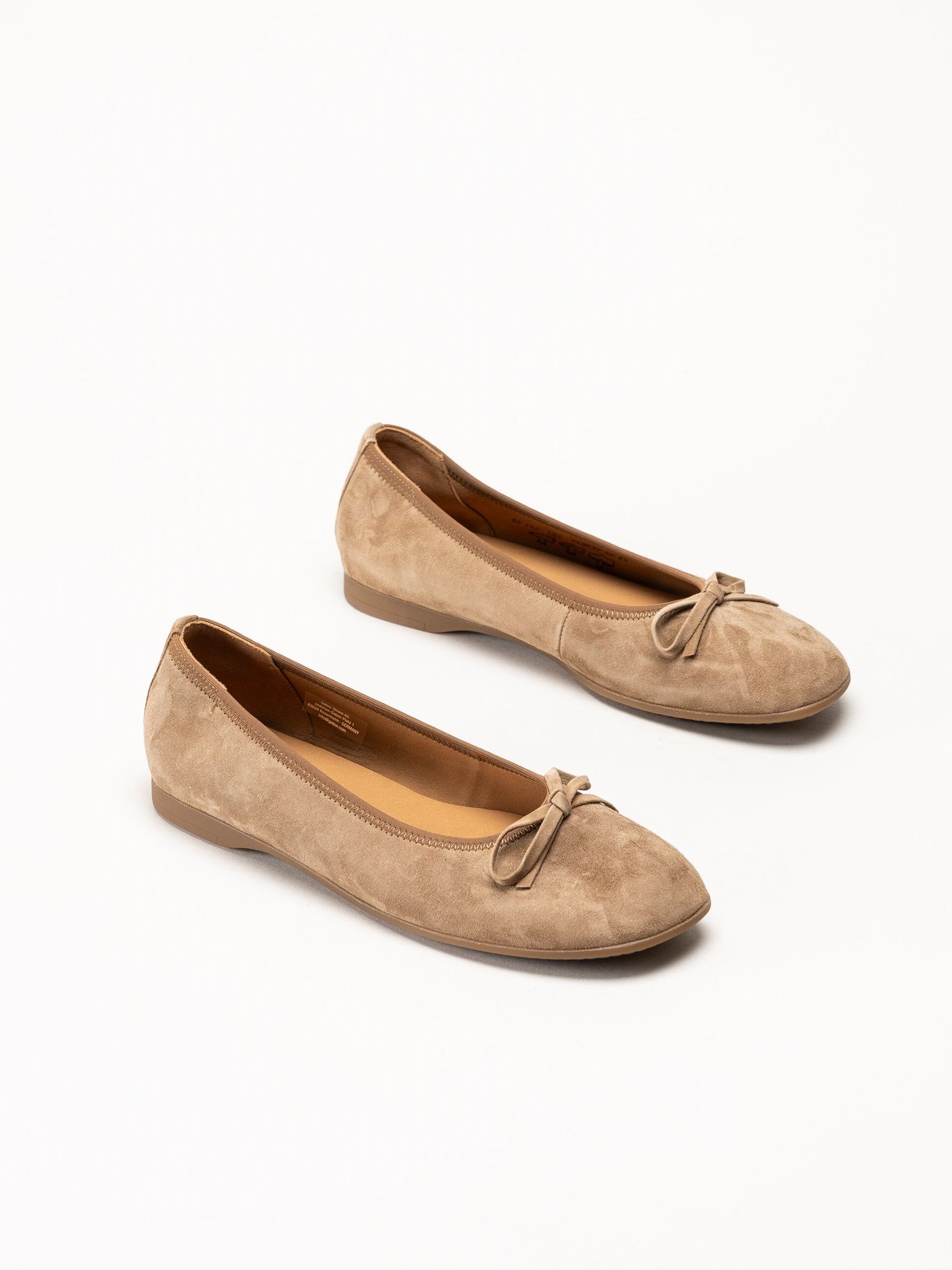 Gabor - Ljusbruna ballerinaskor i mocka