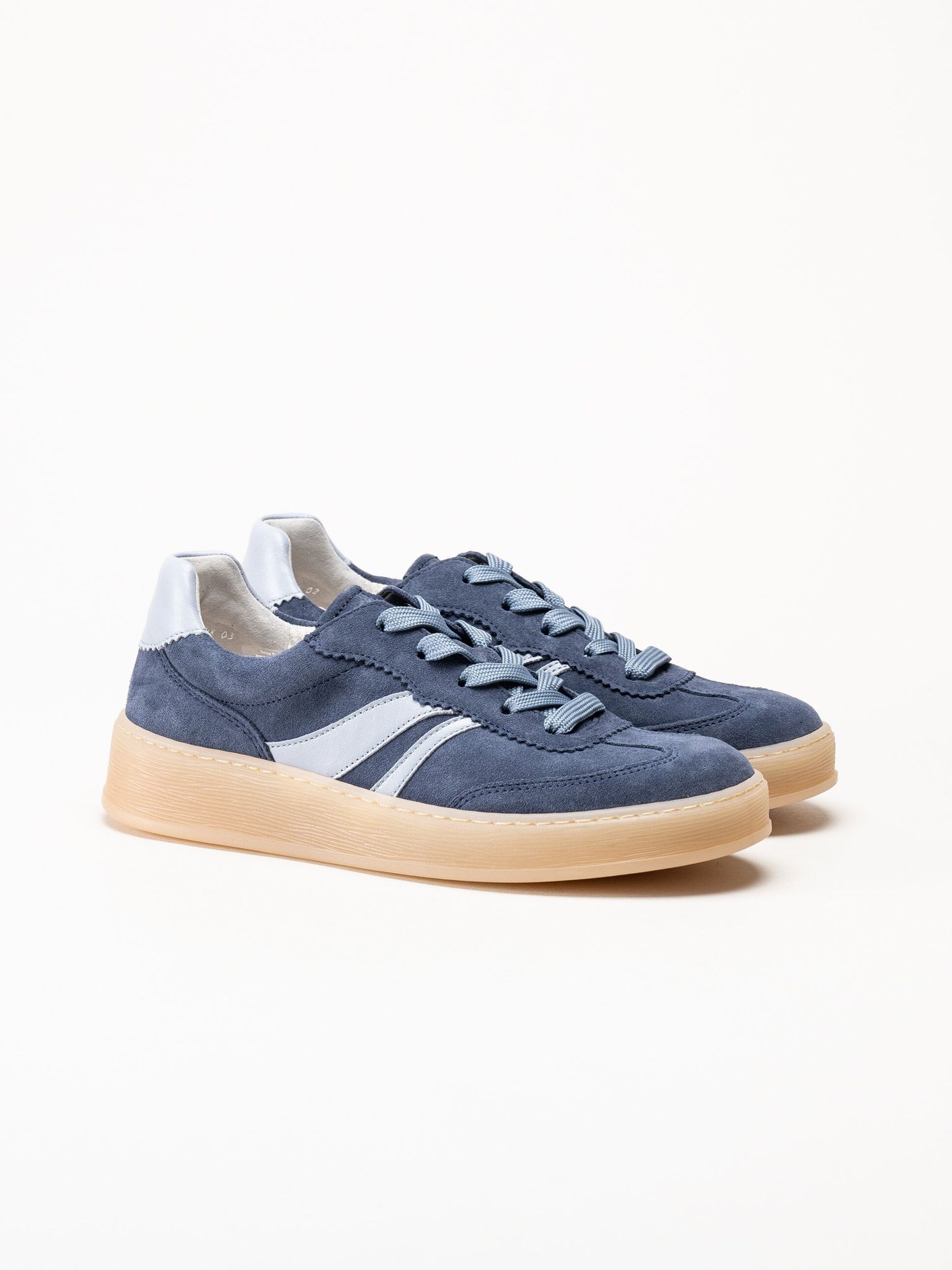Gabor - Blå sneakers i mocka