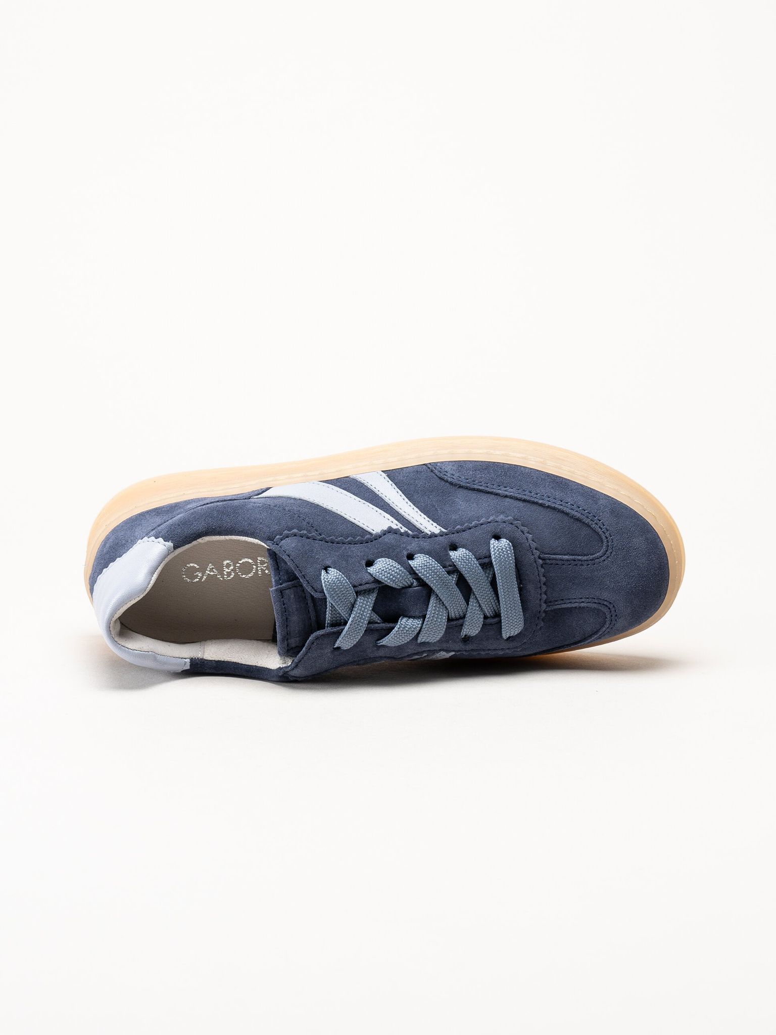 Gabor - Blå sneakers i mocka