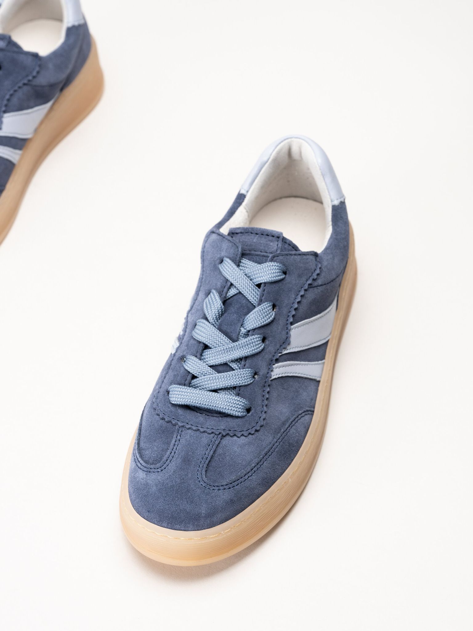 Gabor - Blå sneakers i mocka