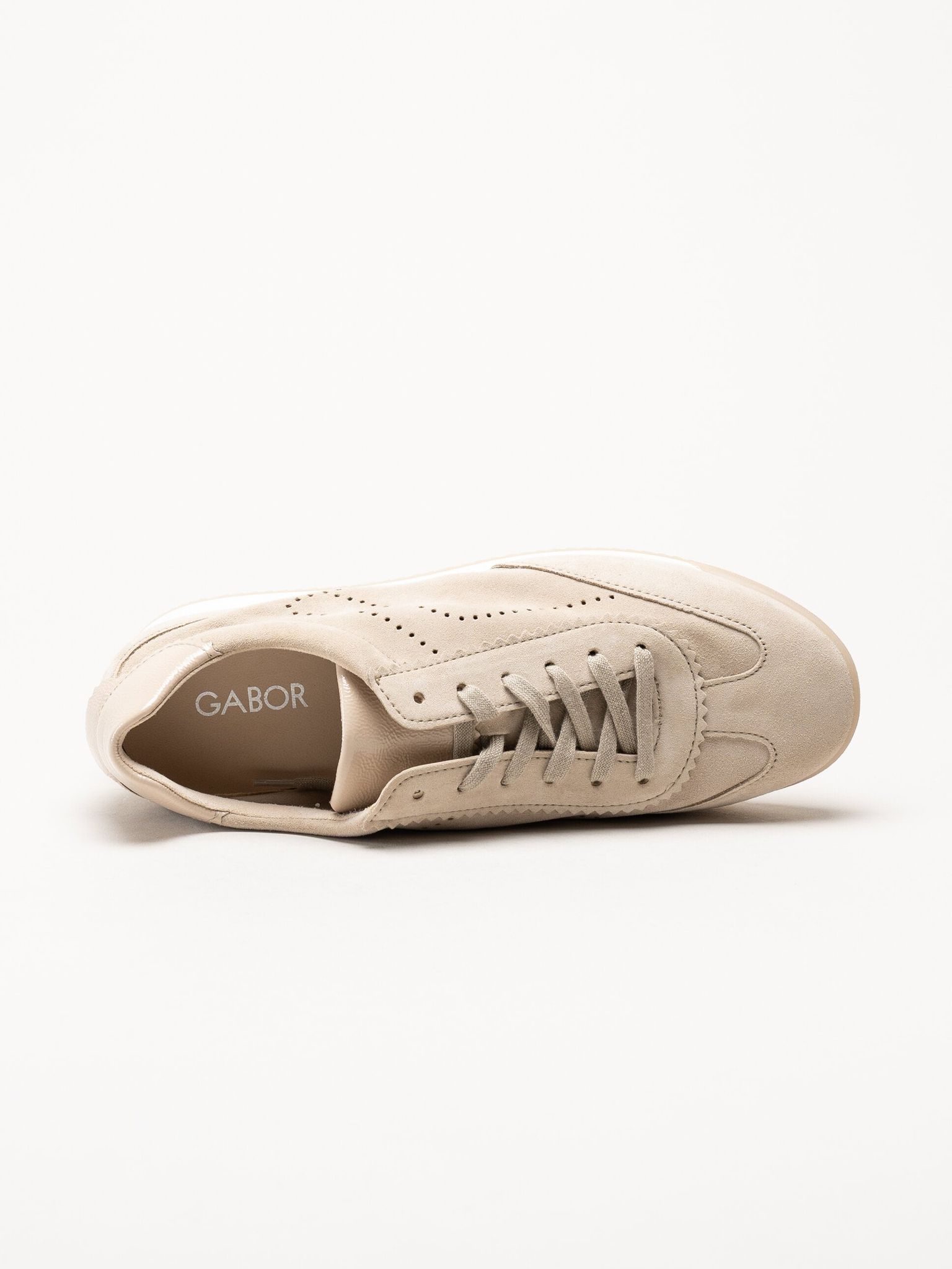 Gabor - Beige sneakers i mocka