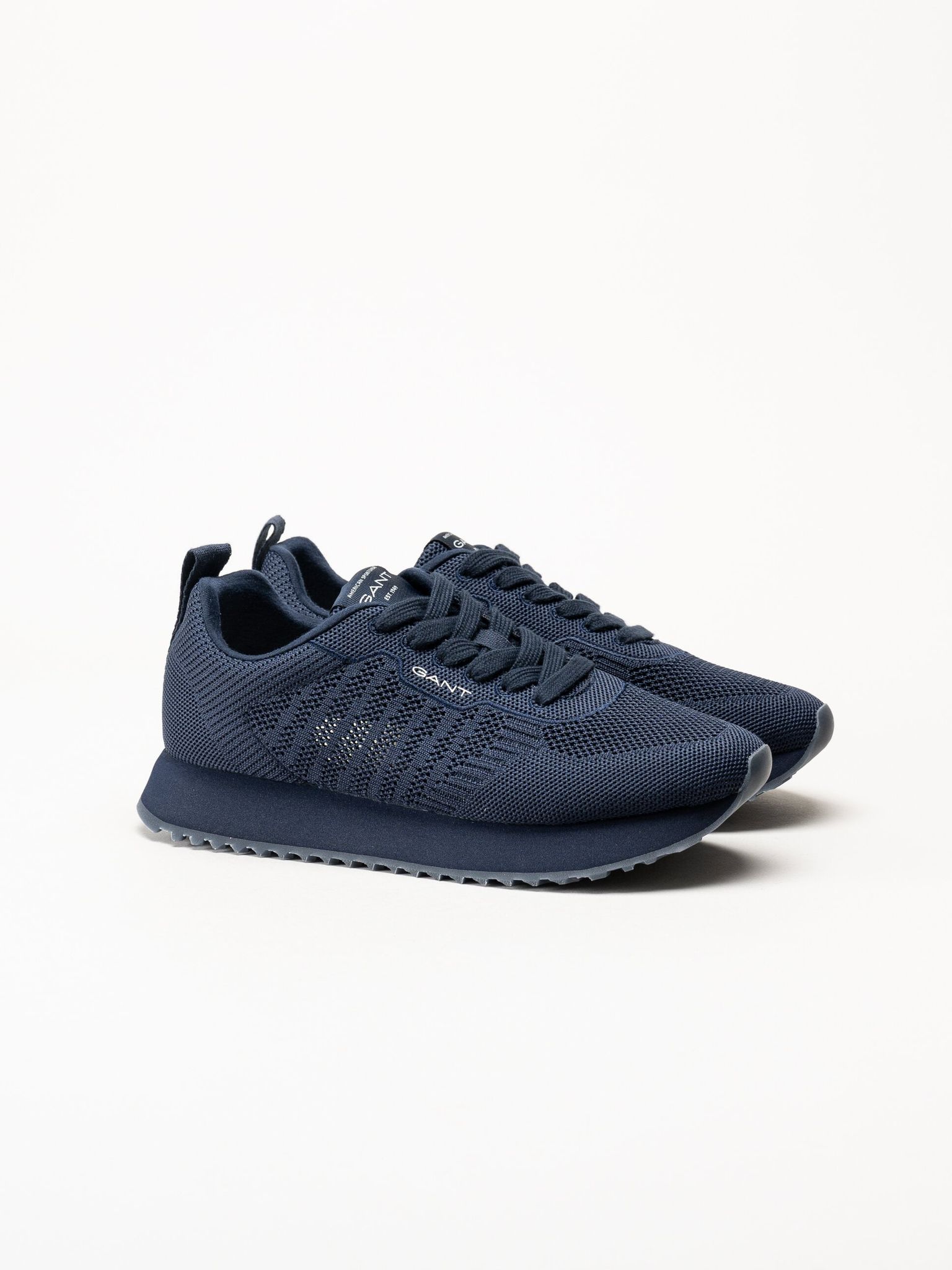 Gant Footwear - Bevinda - Marinblå sneakers i stickad textil