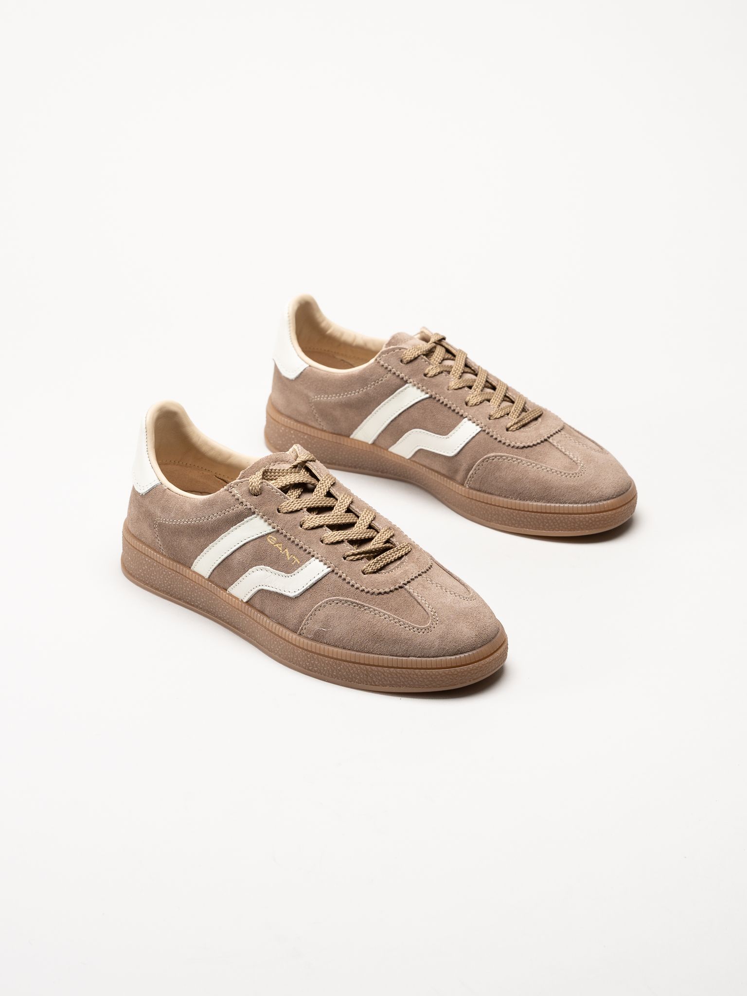 Gant Footwear - Cuzima - Beige retro sneakers i skinn och mocka