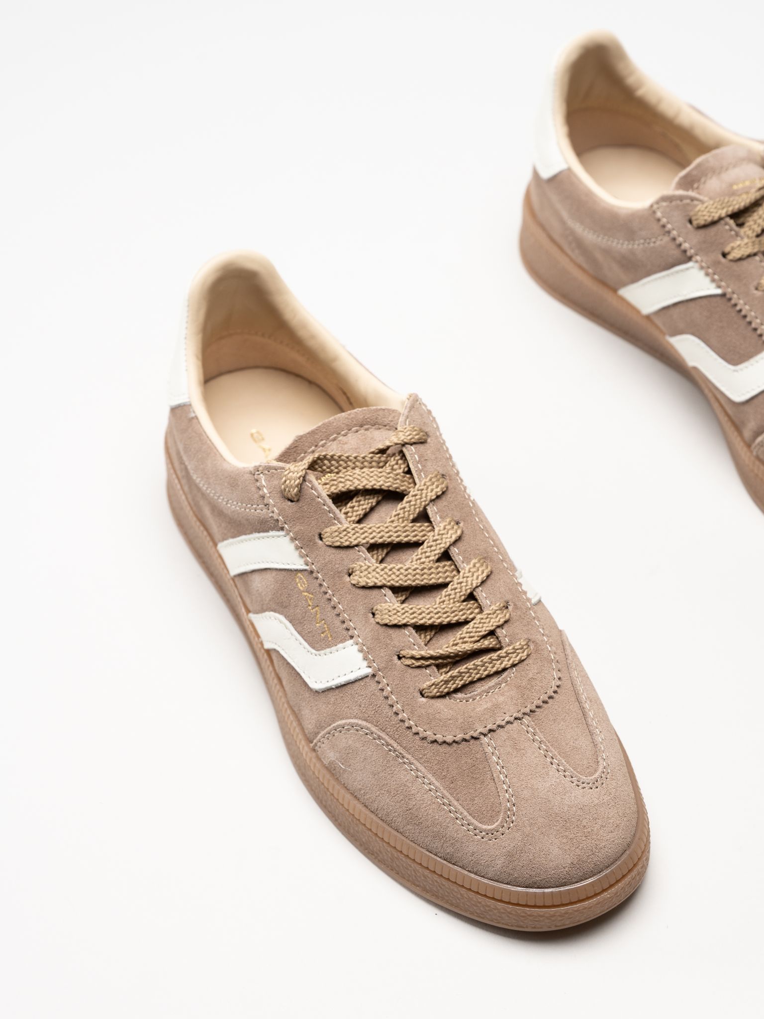 Gant Footwear - Cuzima - Beige retro sneakers i skinn och mocka