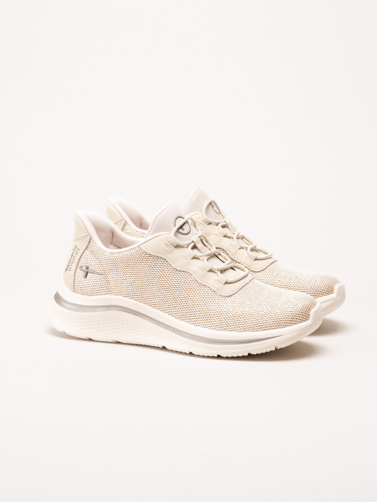 Tamaris - Wide fit - Beige sneakers i textil