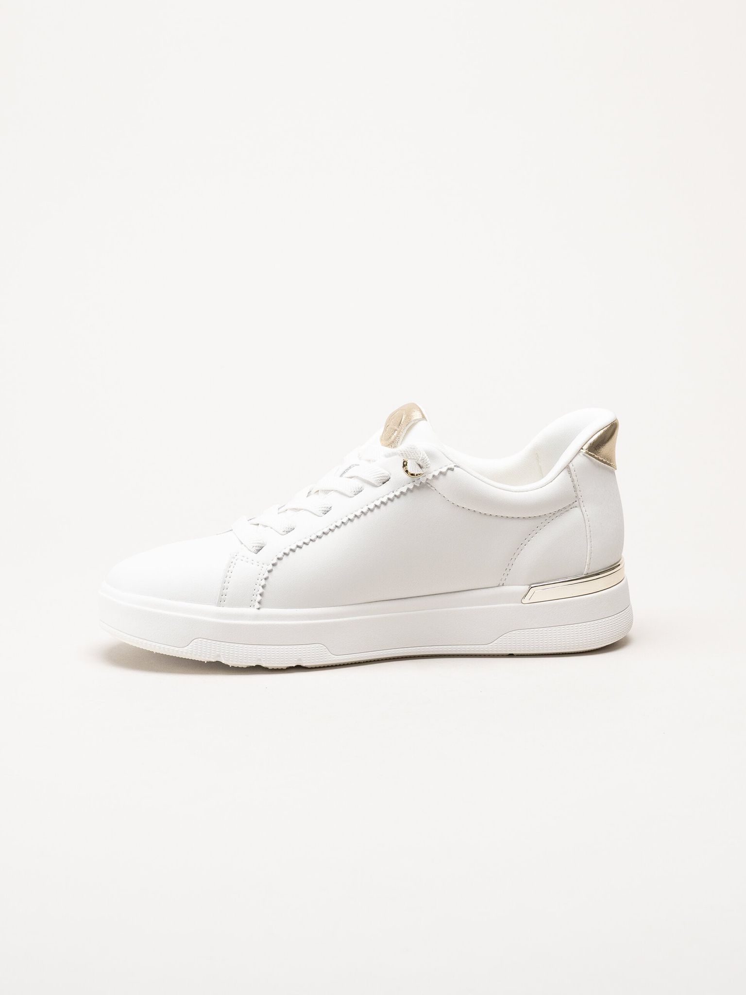 Tamaris - Wide fit - Vita sneakers i skinn