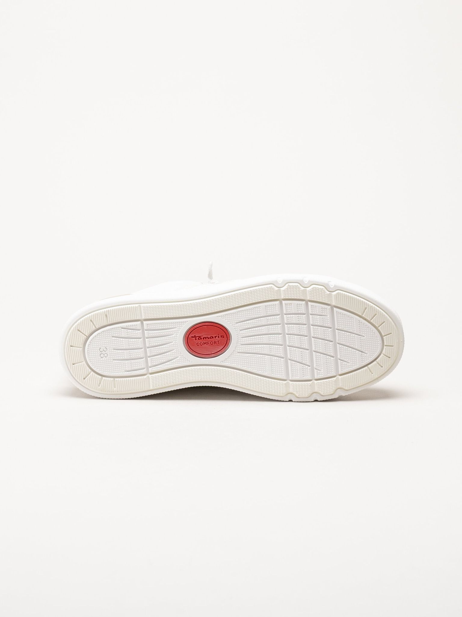 Tamaris - Wide fit - Vita sneakers i skinn