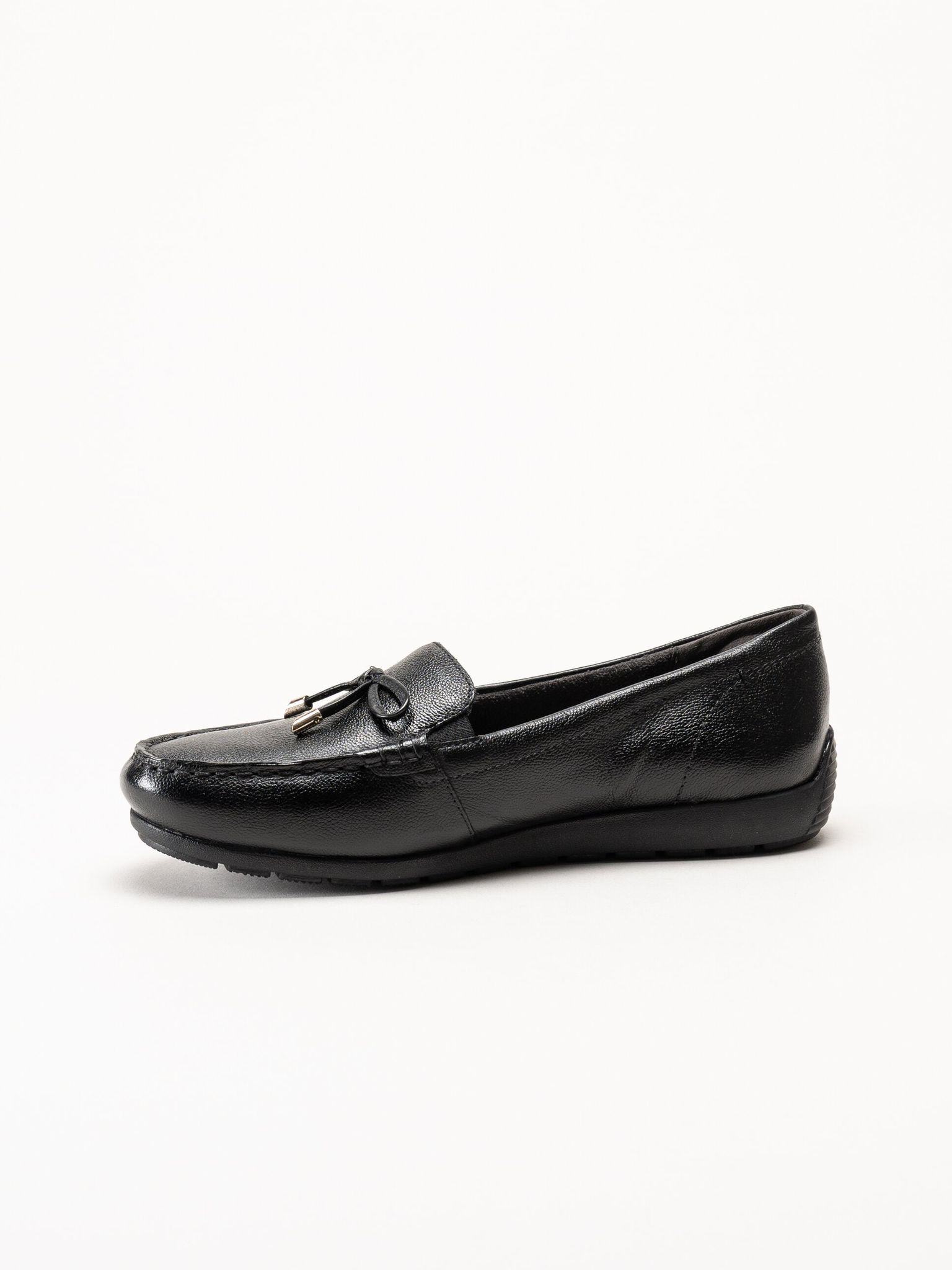 Tamaris Comfort - Svarta loafers i skinn