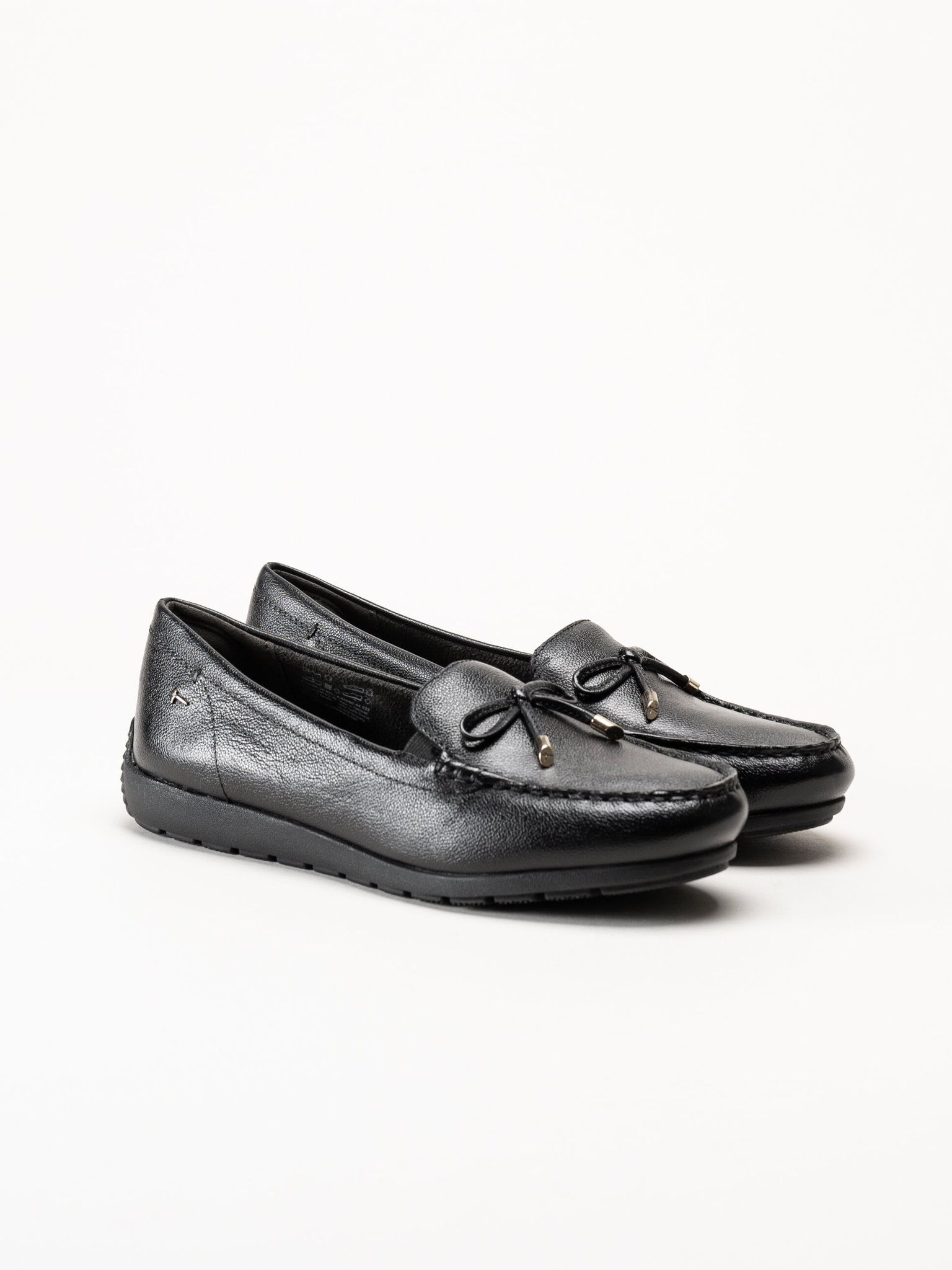 Tamaris Comfort - Svarta loafers i skinn
