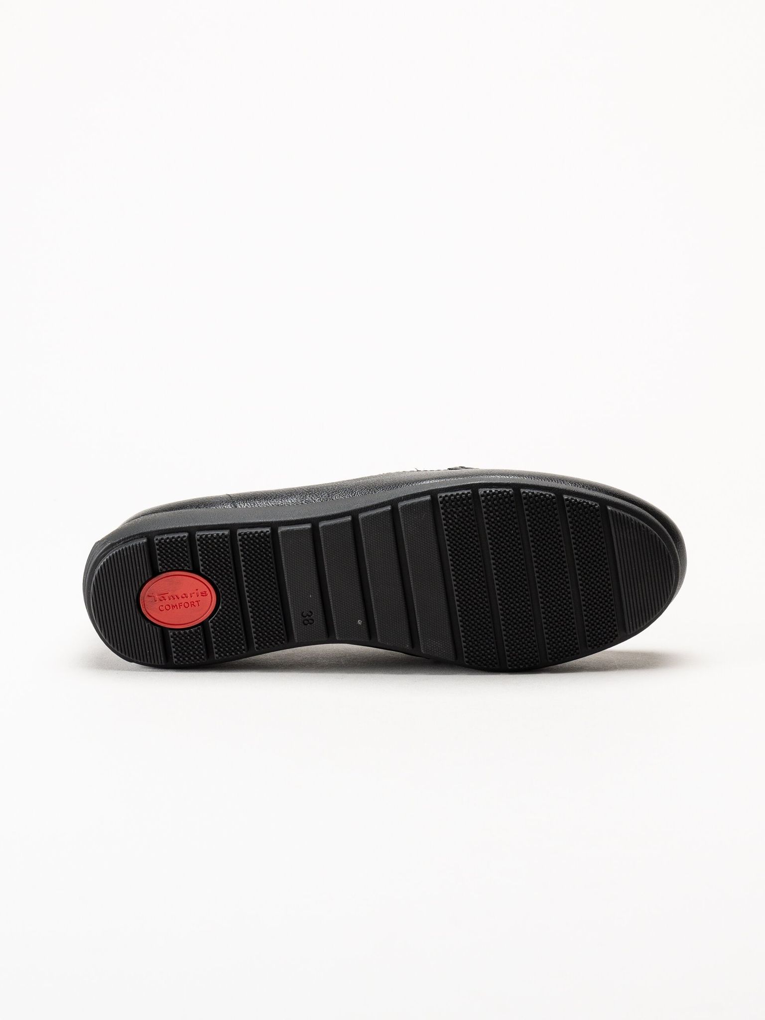 Tamaris Comfort - Svarta loafers i skinn