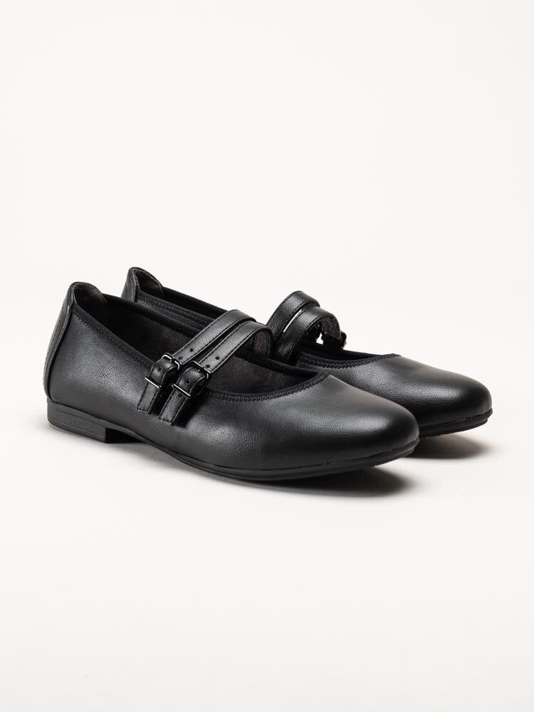 Jana - Svarta ballerinaskor med sleif