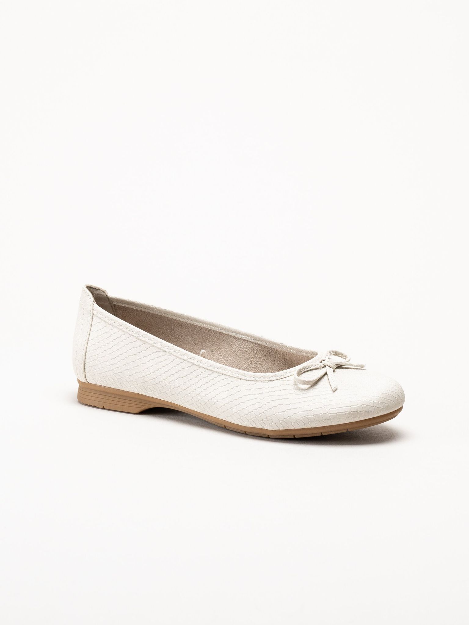 Jana - Offwhite reptilmönstrad ballerinasko