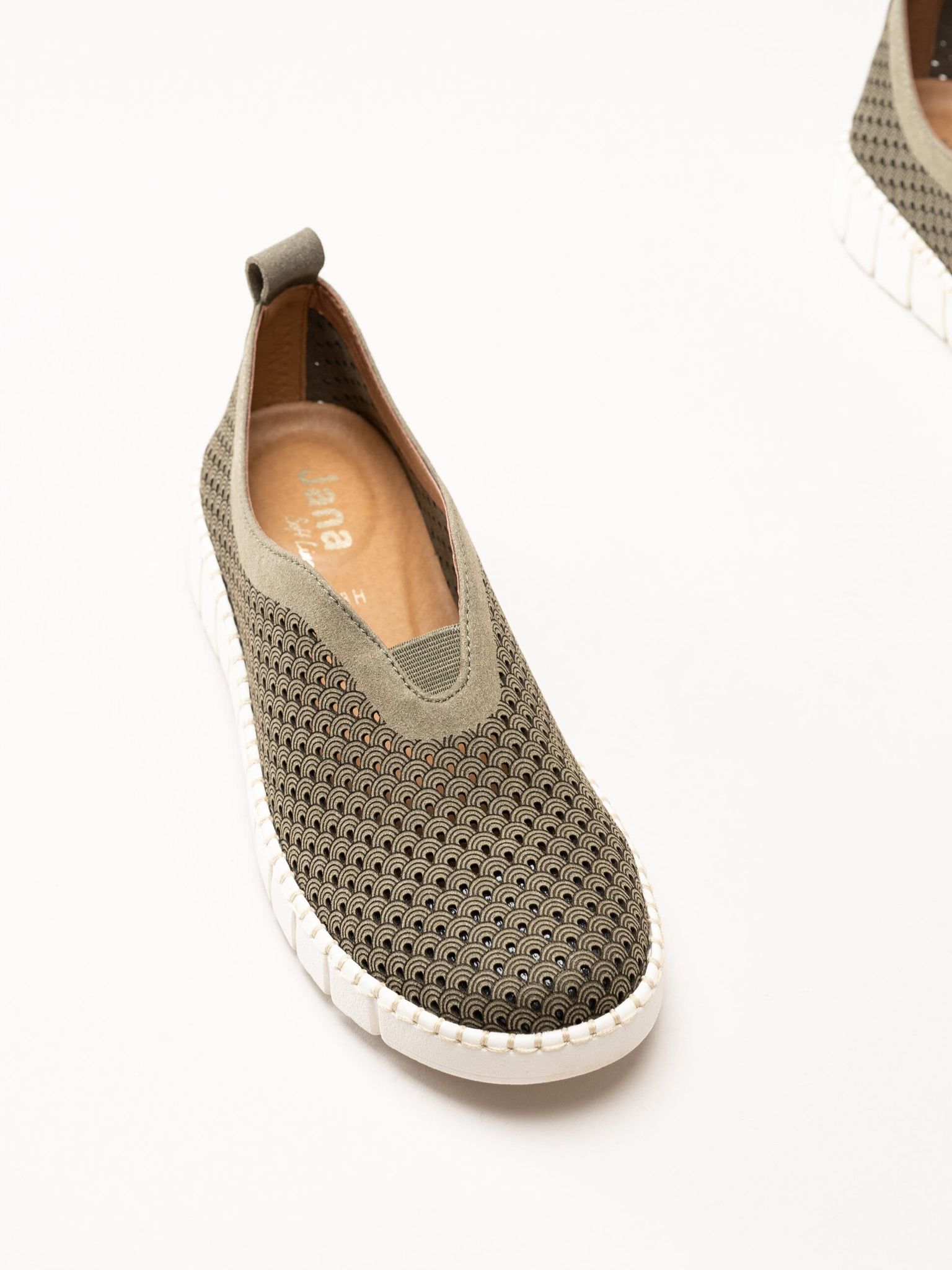 Jana - Gröna slip on skor