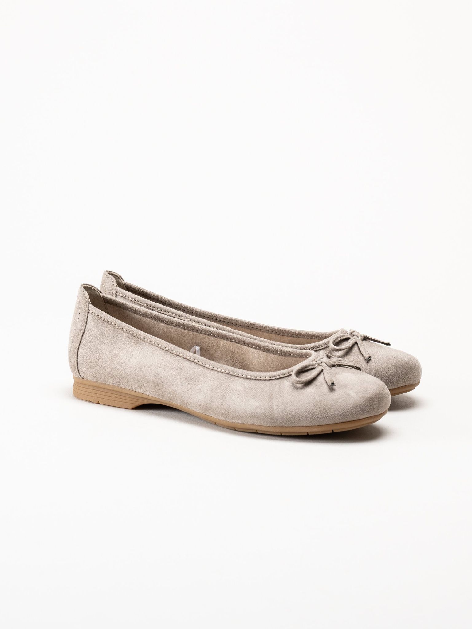 Jana - Beige ballerinaskor i textil