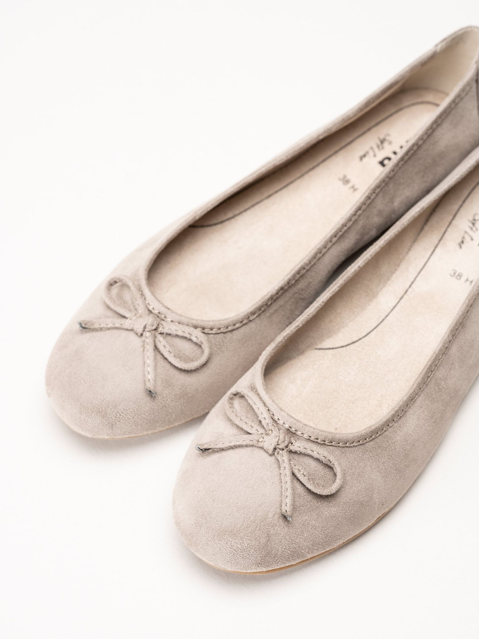 Jana - Beige ballerinaskor i textil