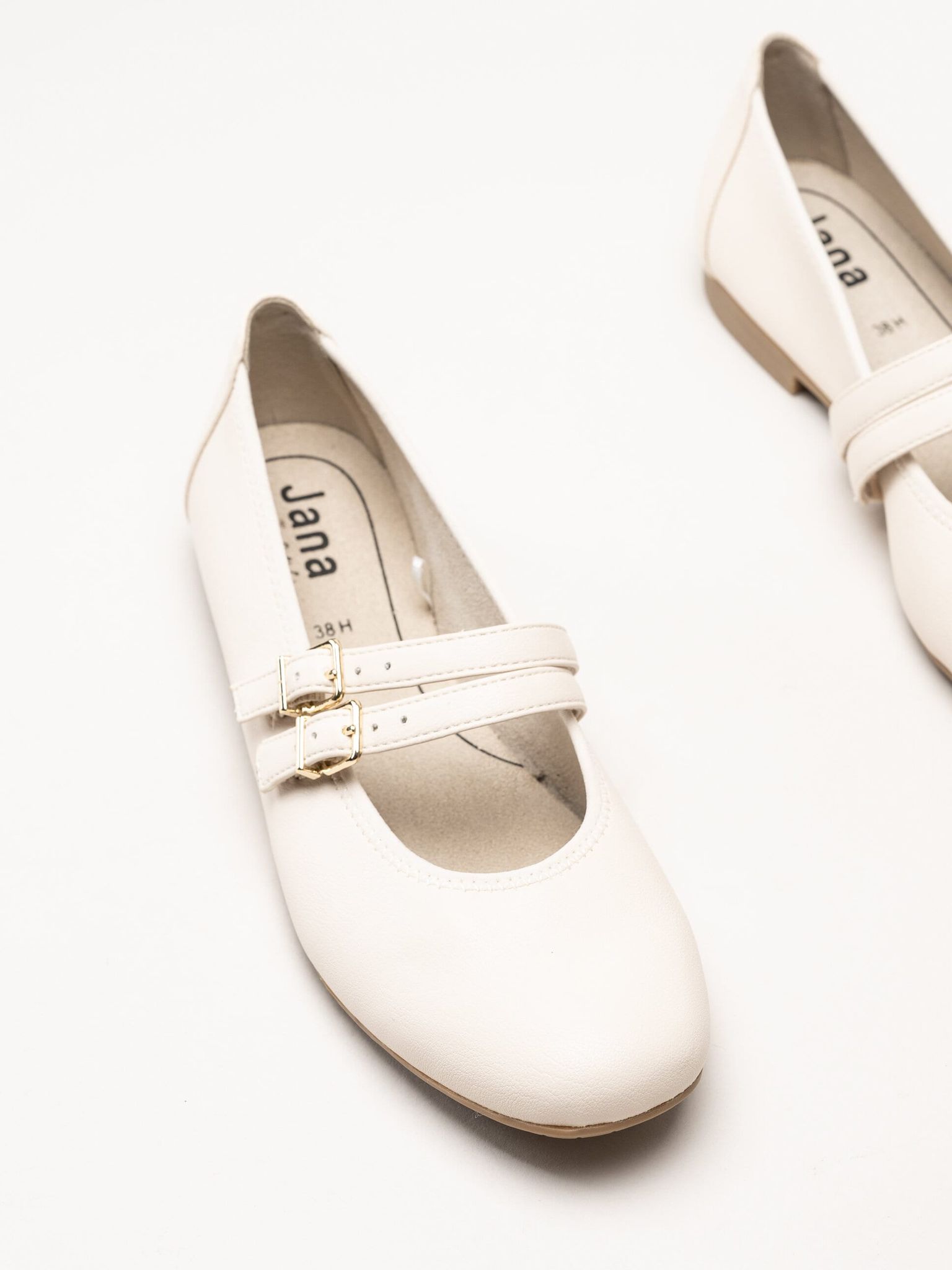 Jana - Beige ballerinaskor med sleif