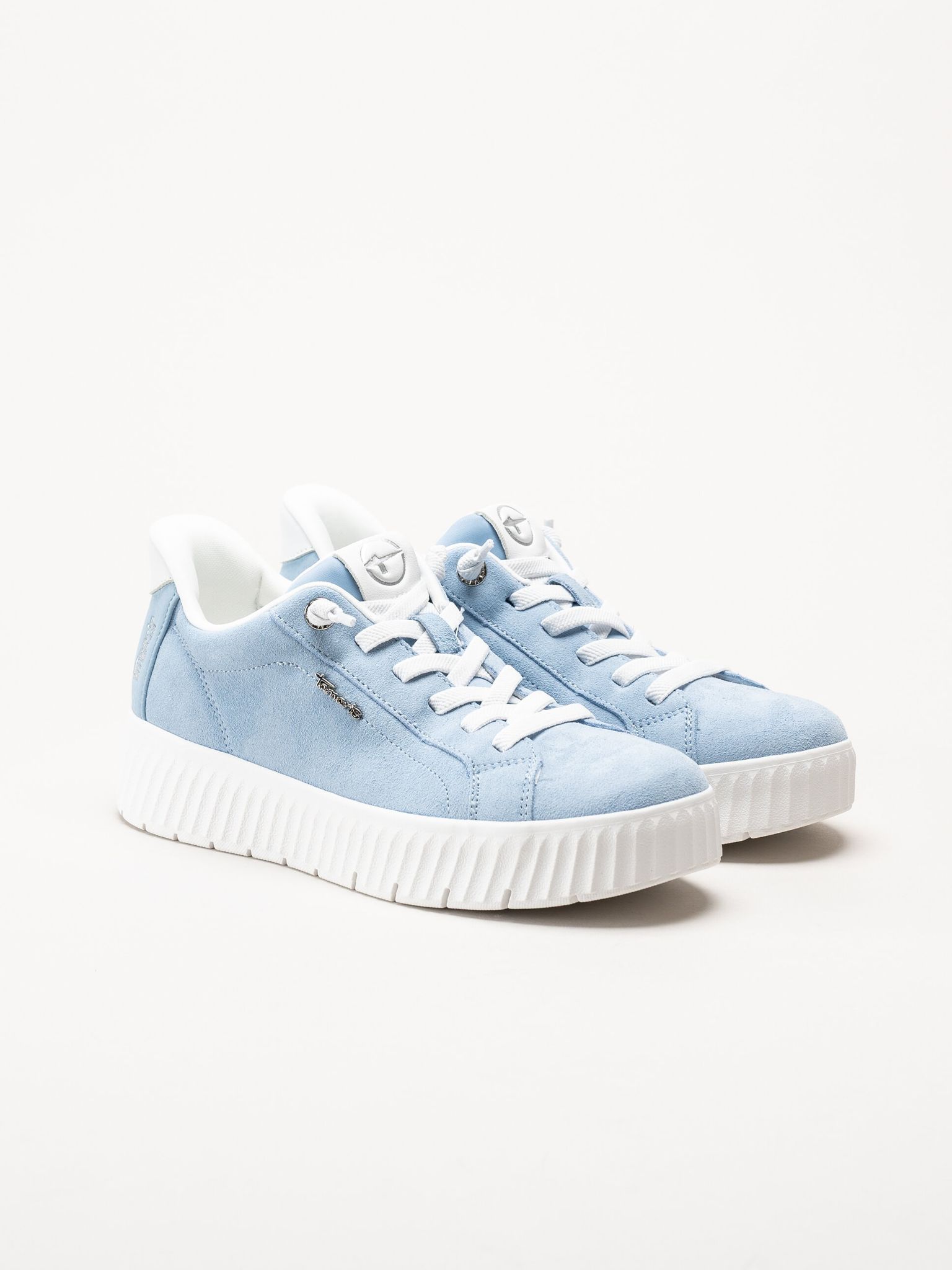 Tamaris - Ljusblå sneakers i mocka