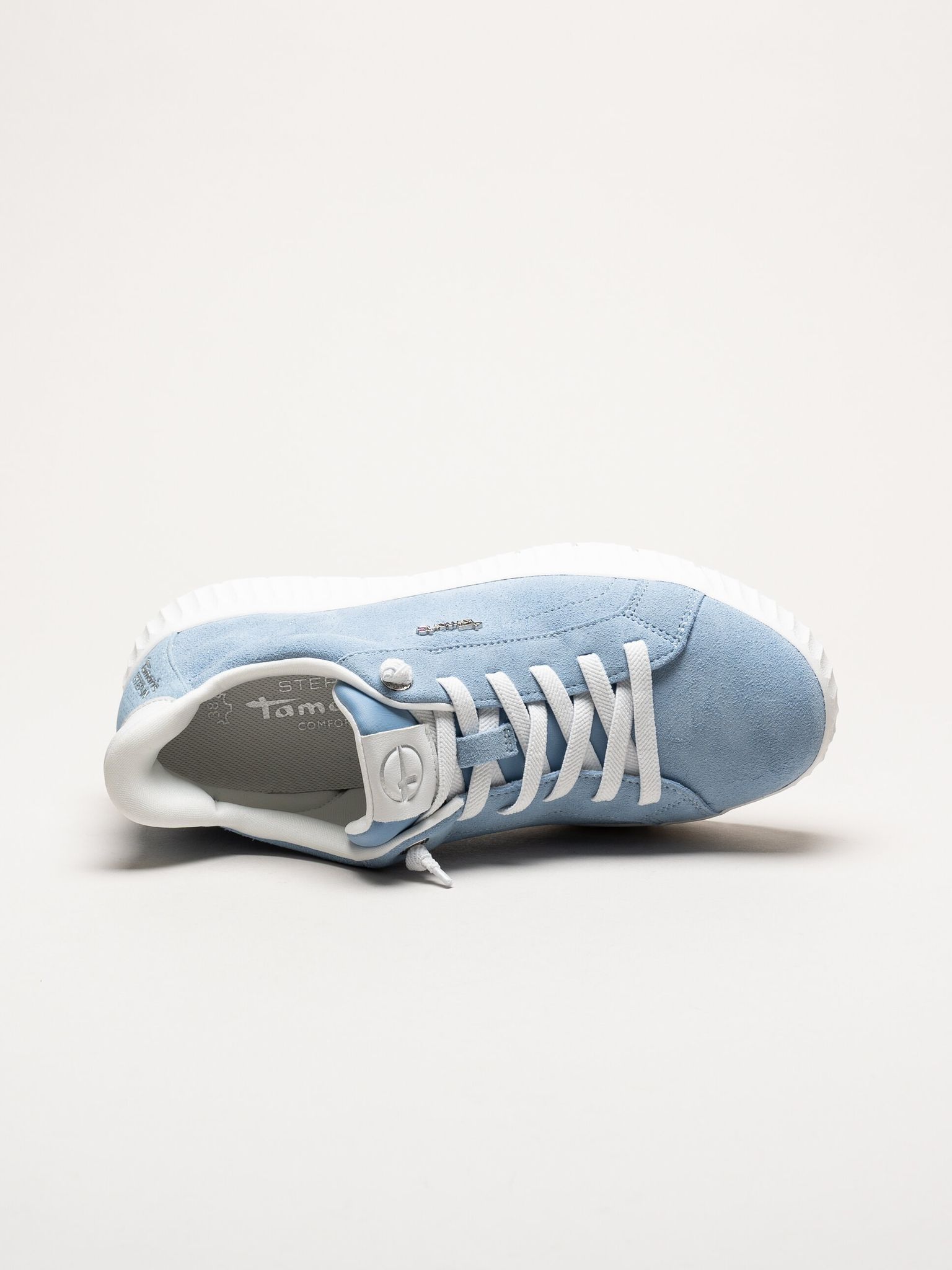 Tamaris - Ljusblå sneakers i mocka