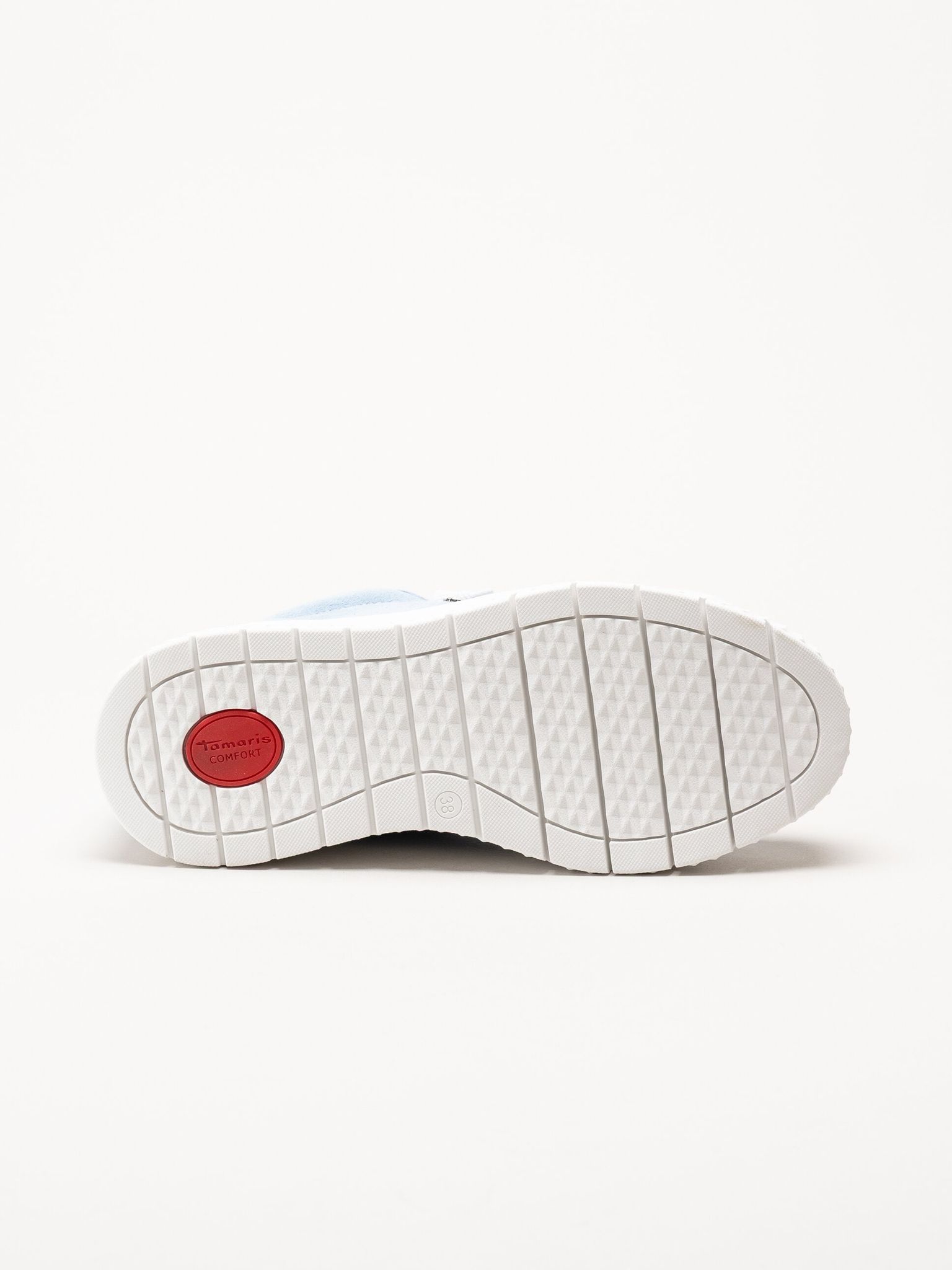 Tamaris - Ljusblå sneakers i mocka