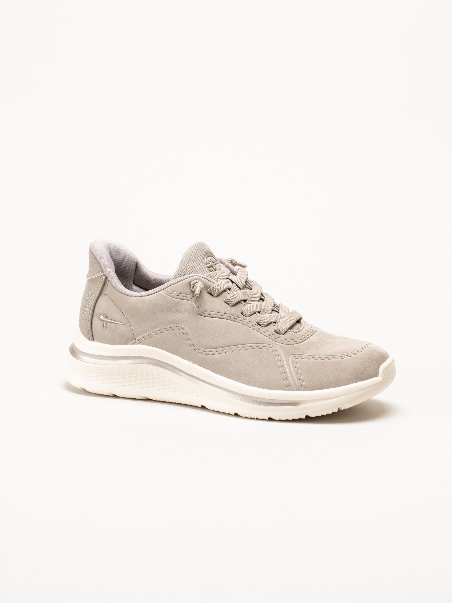 Tamaris Comfort - Beige sneakers i skinnimitation
