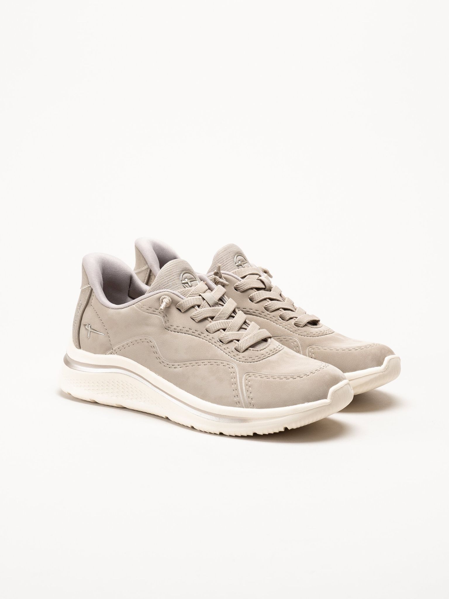 Tamaris Comfort - Beige sneakers i skinnimitation