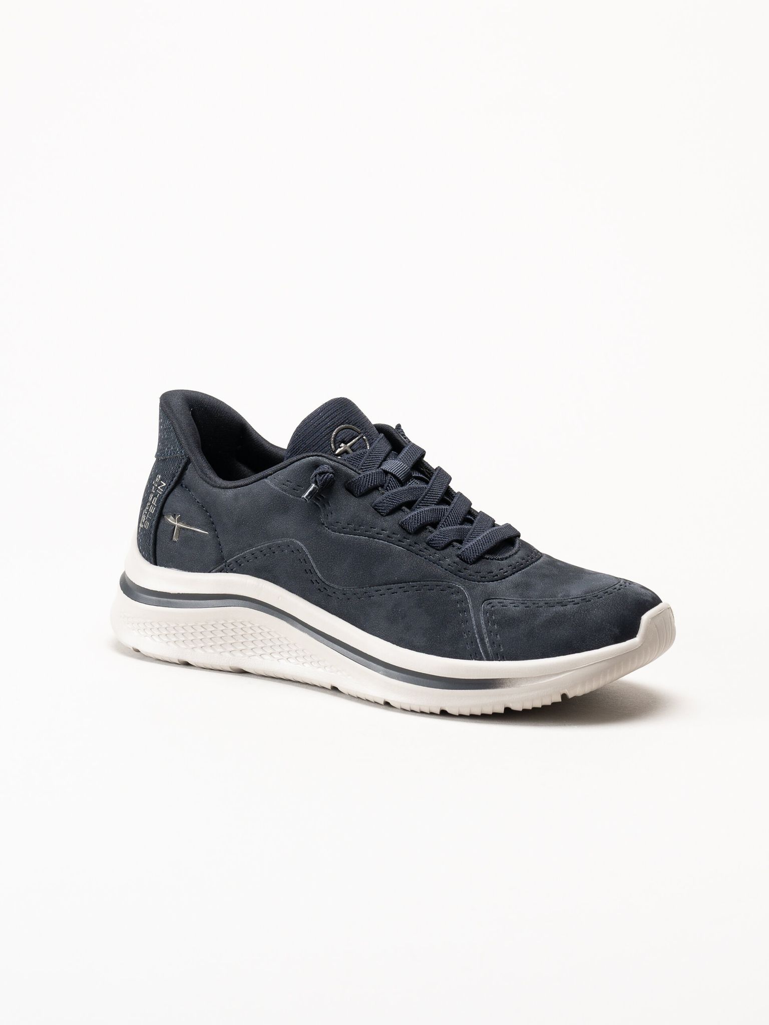 Tamaris Comfort - Mörkblå sneakers i skinnimitation