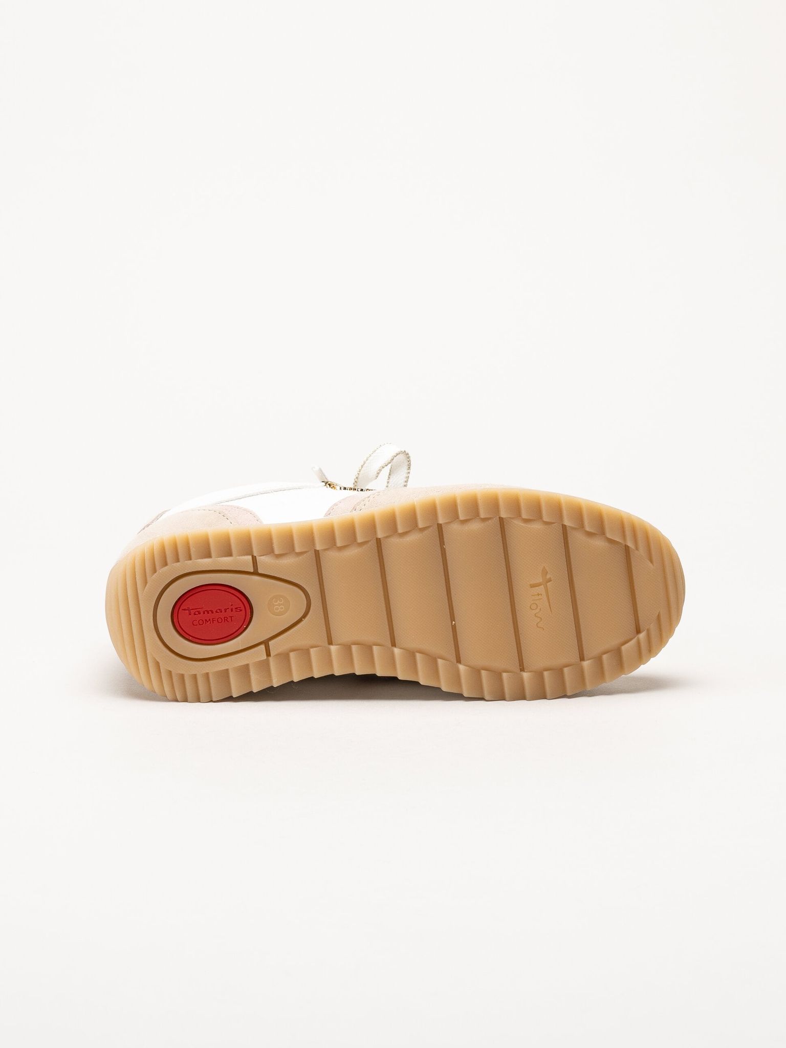 Tamaris - Wide fit - Beige sneakers i mocka