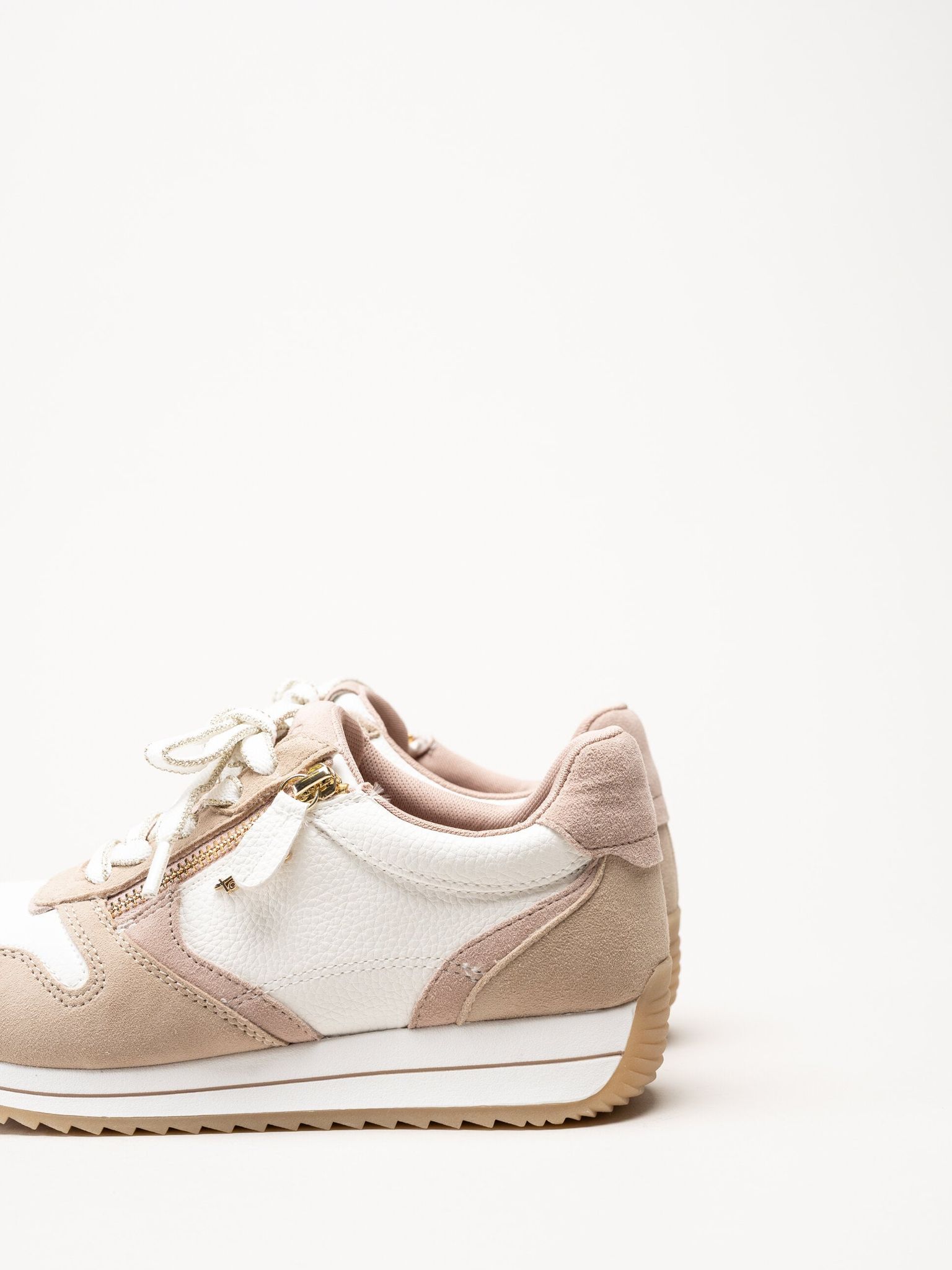 Tamaris - Wide fit - Beige sneakers i mocka