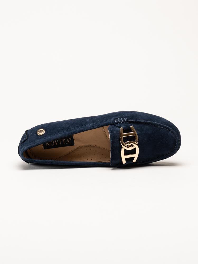 Novita - Parma Royal - Marinblå loafers i mocka