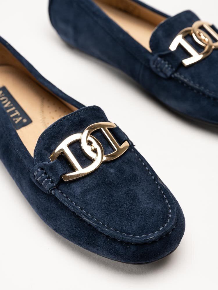 Novita - Parma Royal - Marinblå loafers i mocka