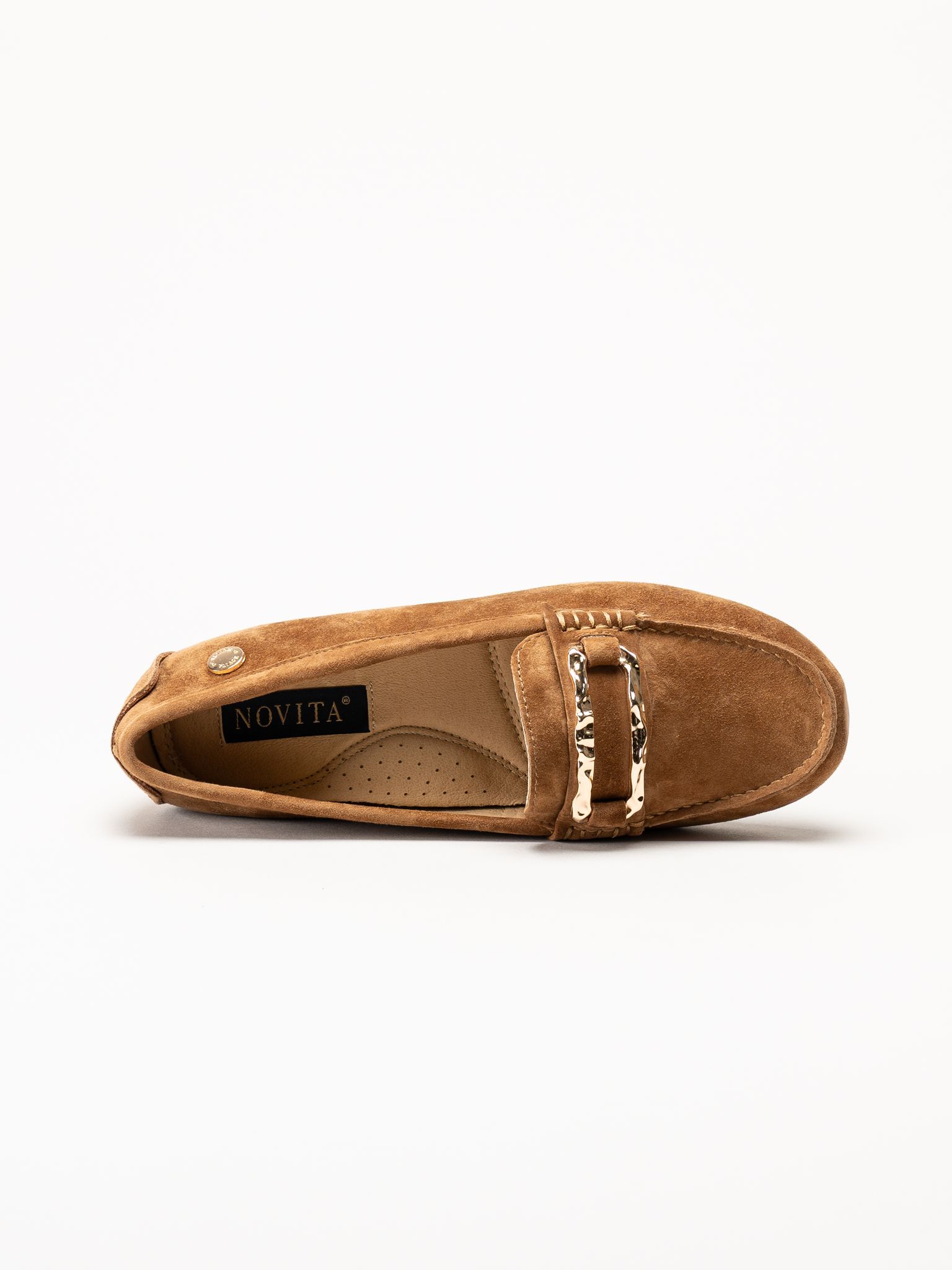 Novita - Parma - Ljusbruna loafers i mocka